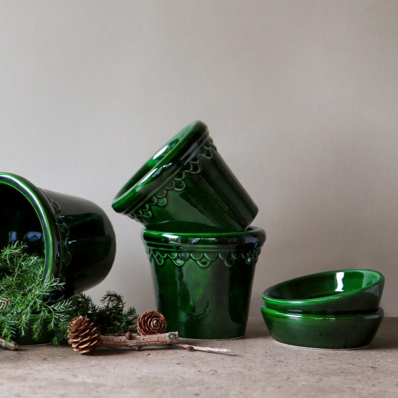 Bergs Potter Københavner Glazed Pot & Saucer