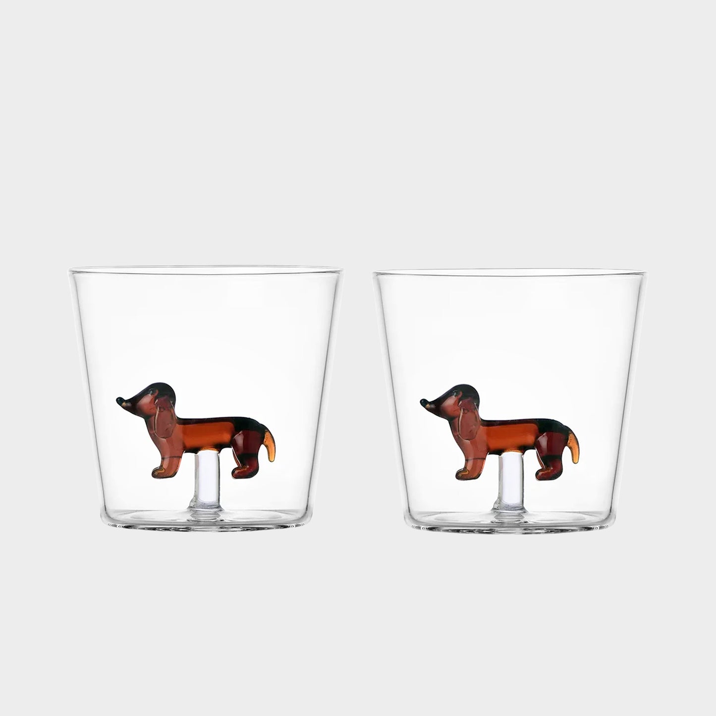Italian Dog Glass Tumbler Set