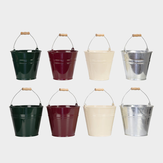 European Galvanized Chore Bucket Set
