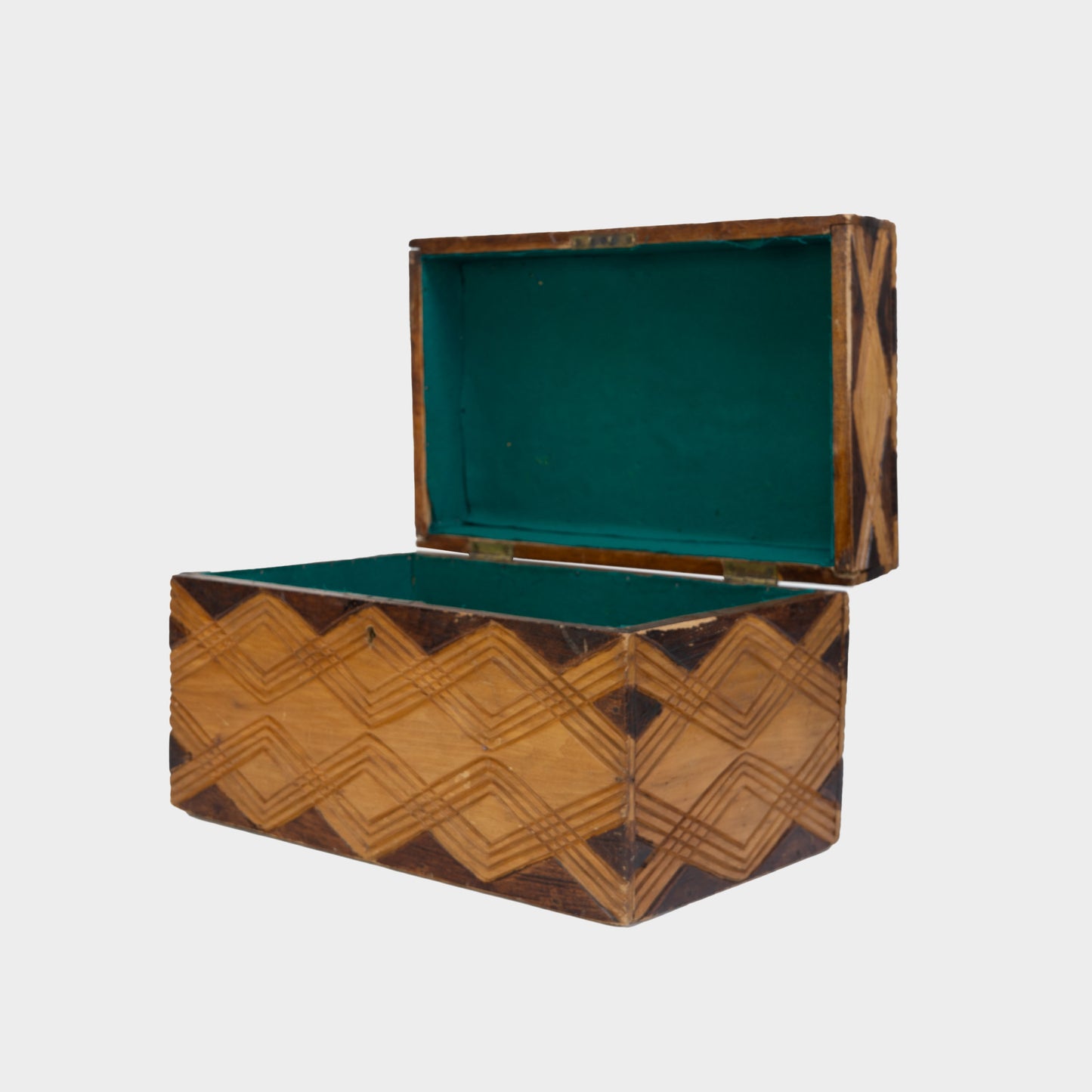 Vintage Large Carved Wood Box