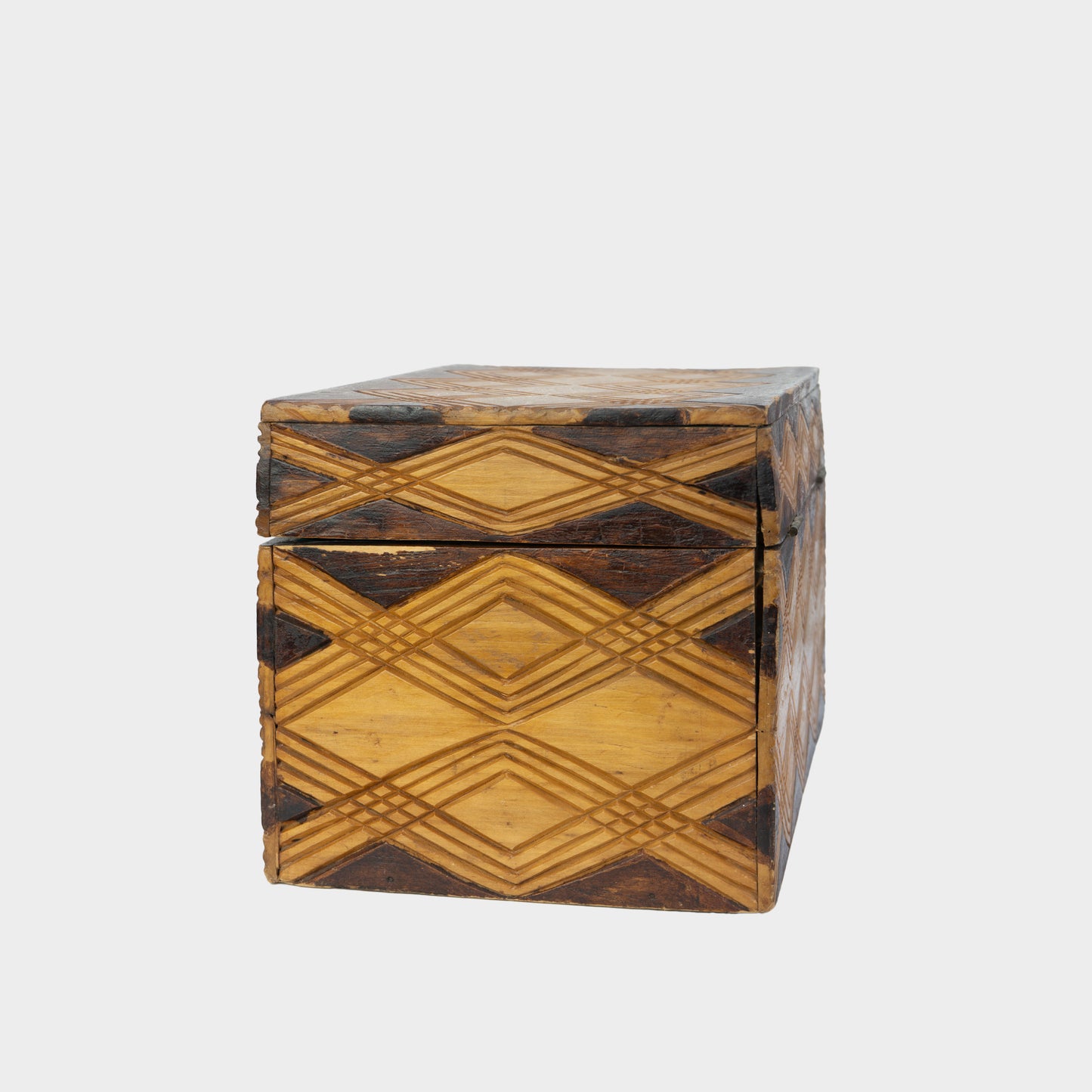 Vintage Large Carved Wood Box