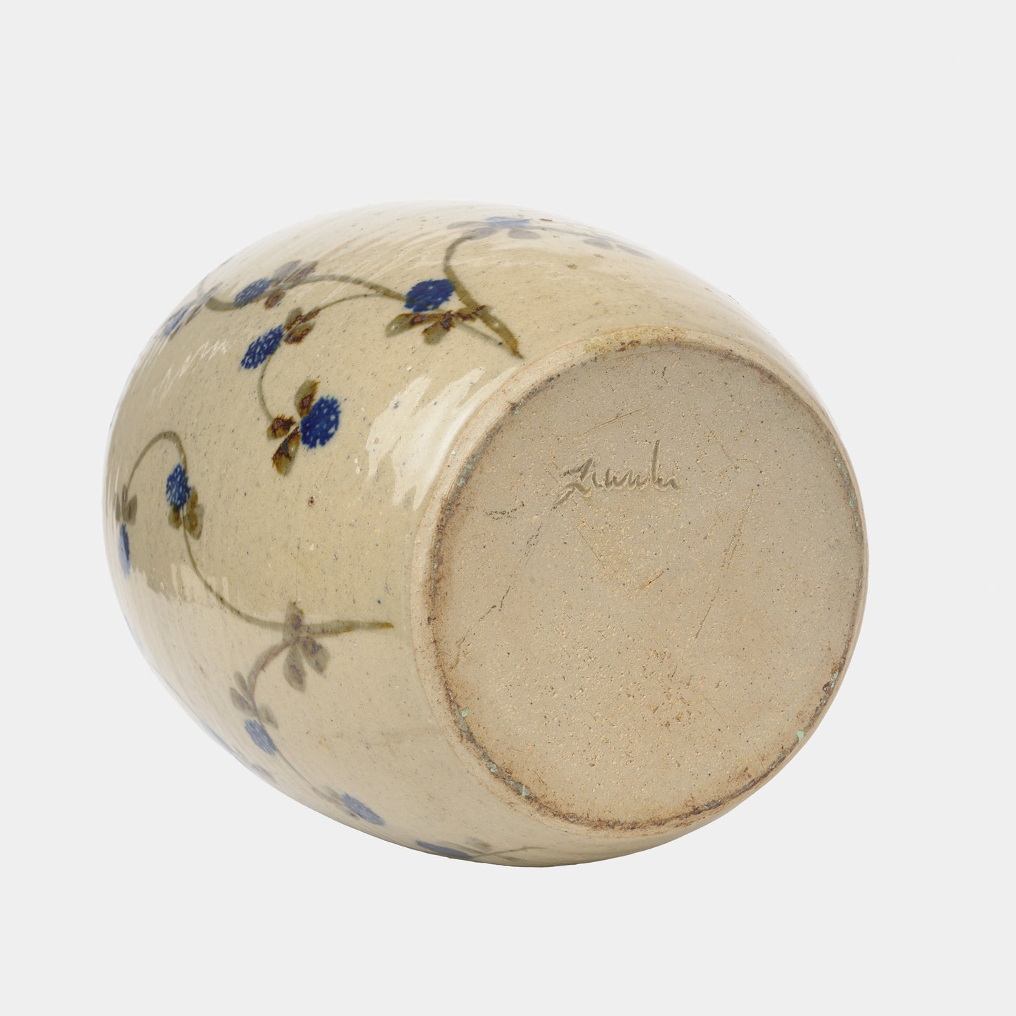 Vintage Ceramic Vase with Blackberry Motif