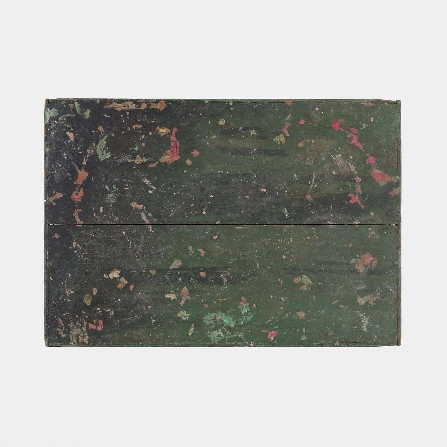 Antique Hand Painted Wood Checkerboard -Brown/Green