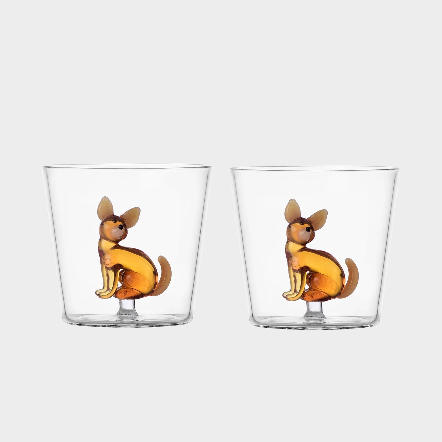 Italian Dog Glass Tumbler Set
