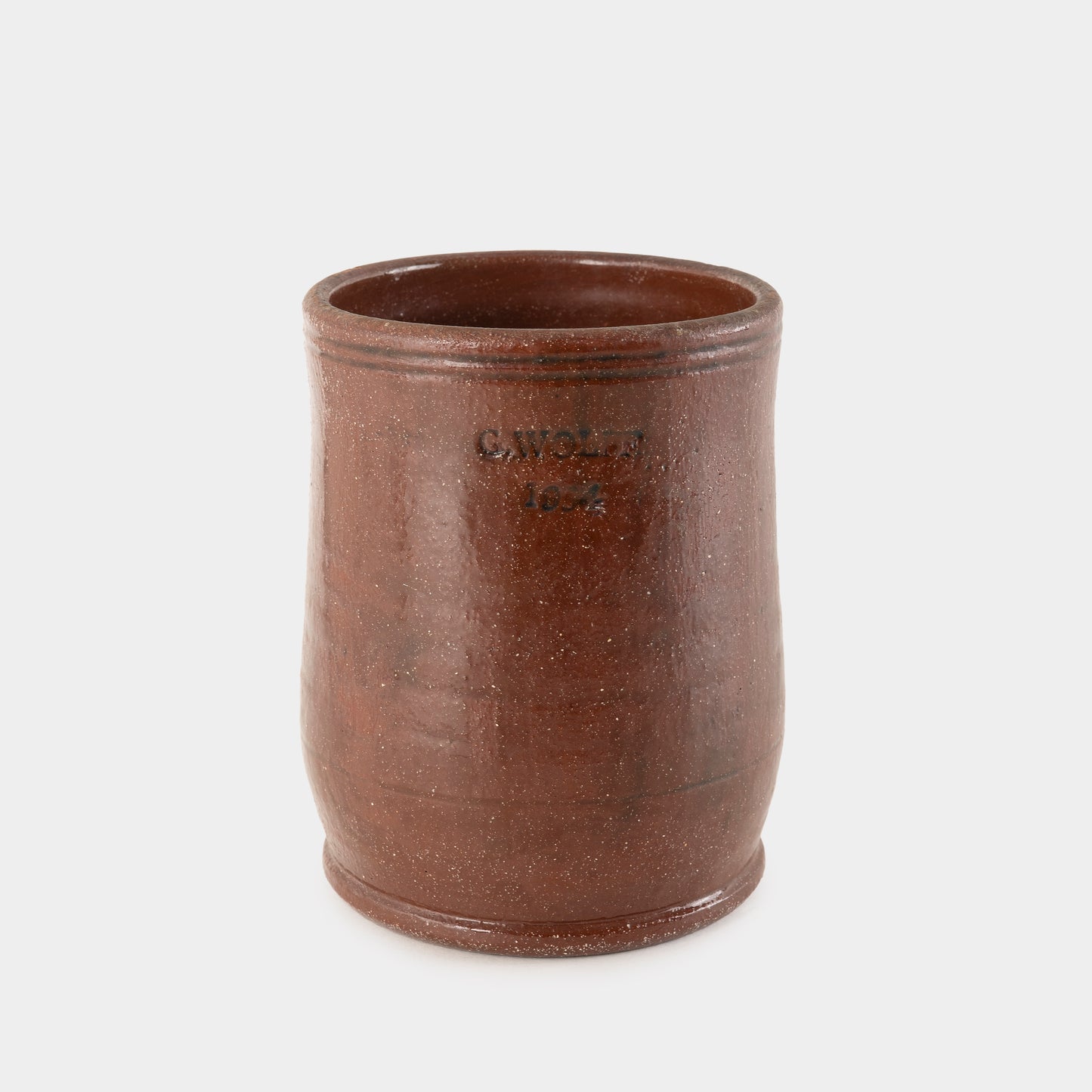 Vintage Guy Wolff Redware Jar, Connecticut
