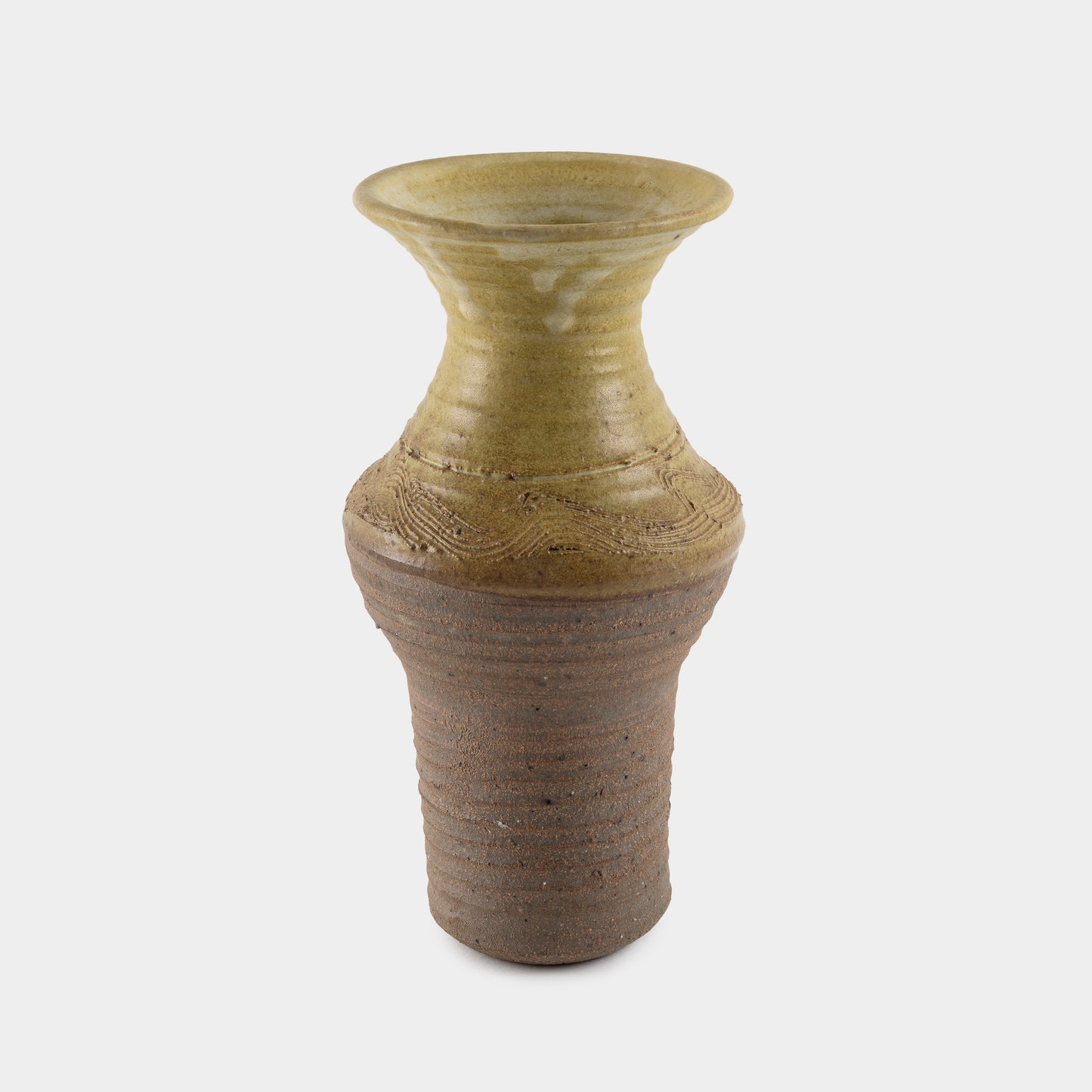 Vintage Stoneware Sgraffito Vase