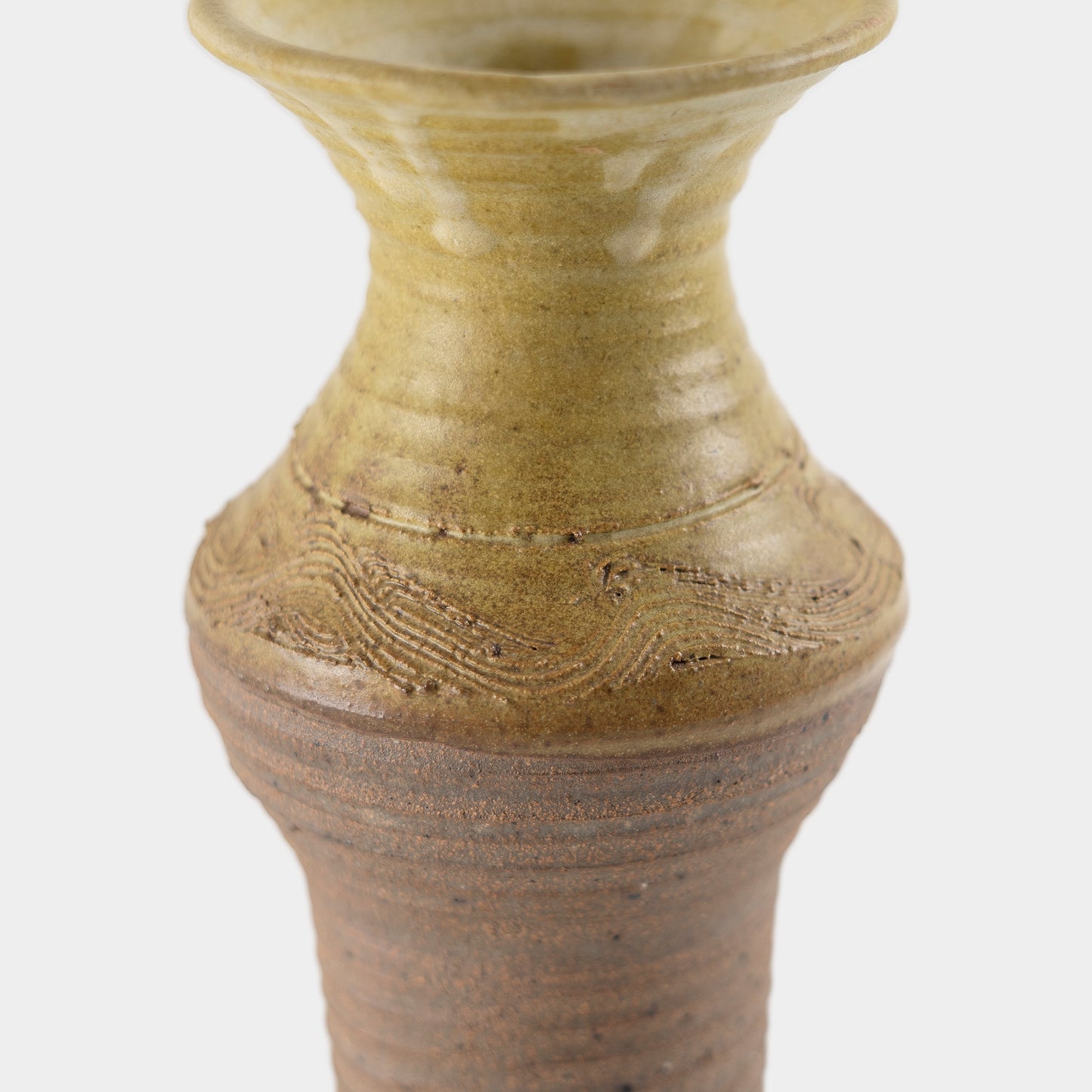 Vintage Stoneware Sgraffito Vase