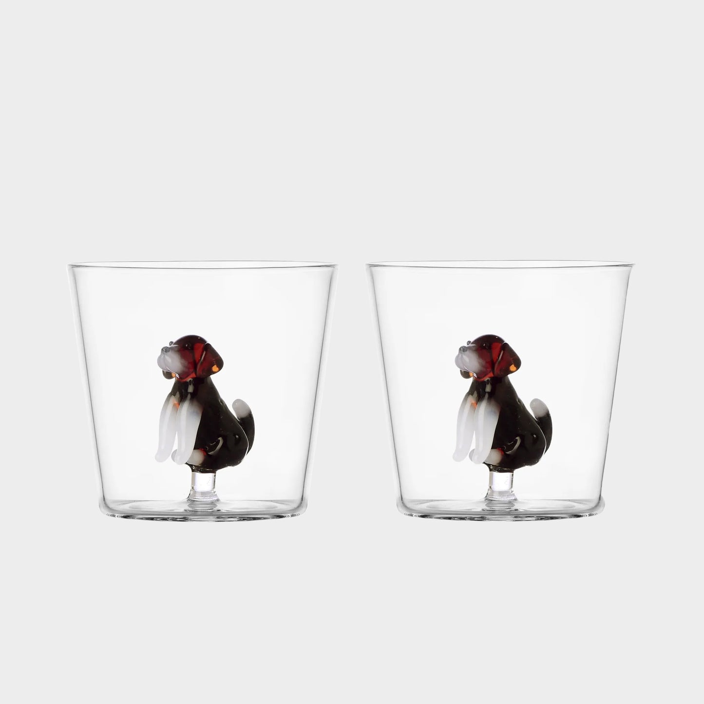 Italian Dog Glass Tumbler Set
