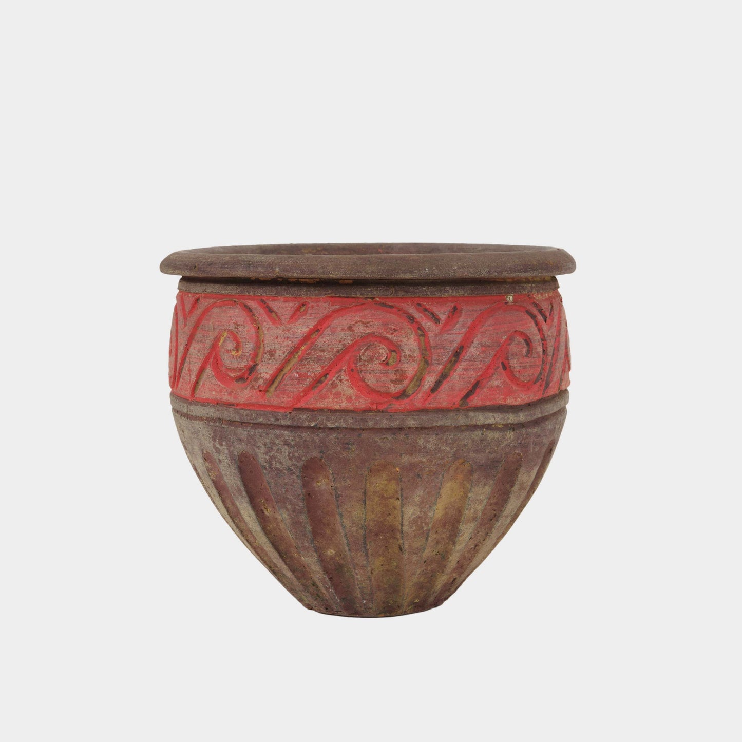 Vintage Arts and Crafts Pot with Geometric Motif