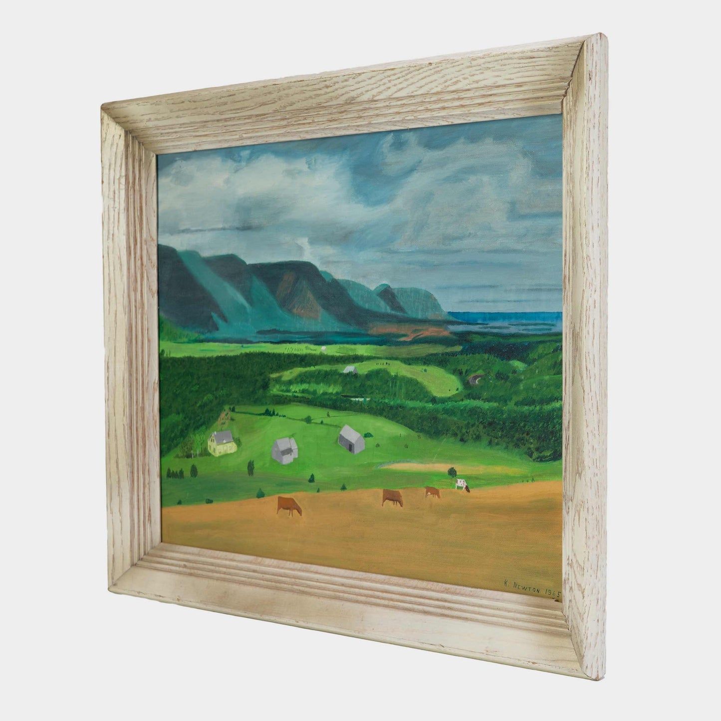 Vintage Painting of Mountain Farmstead, 1962