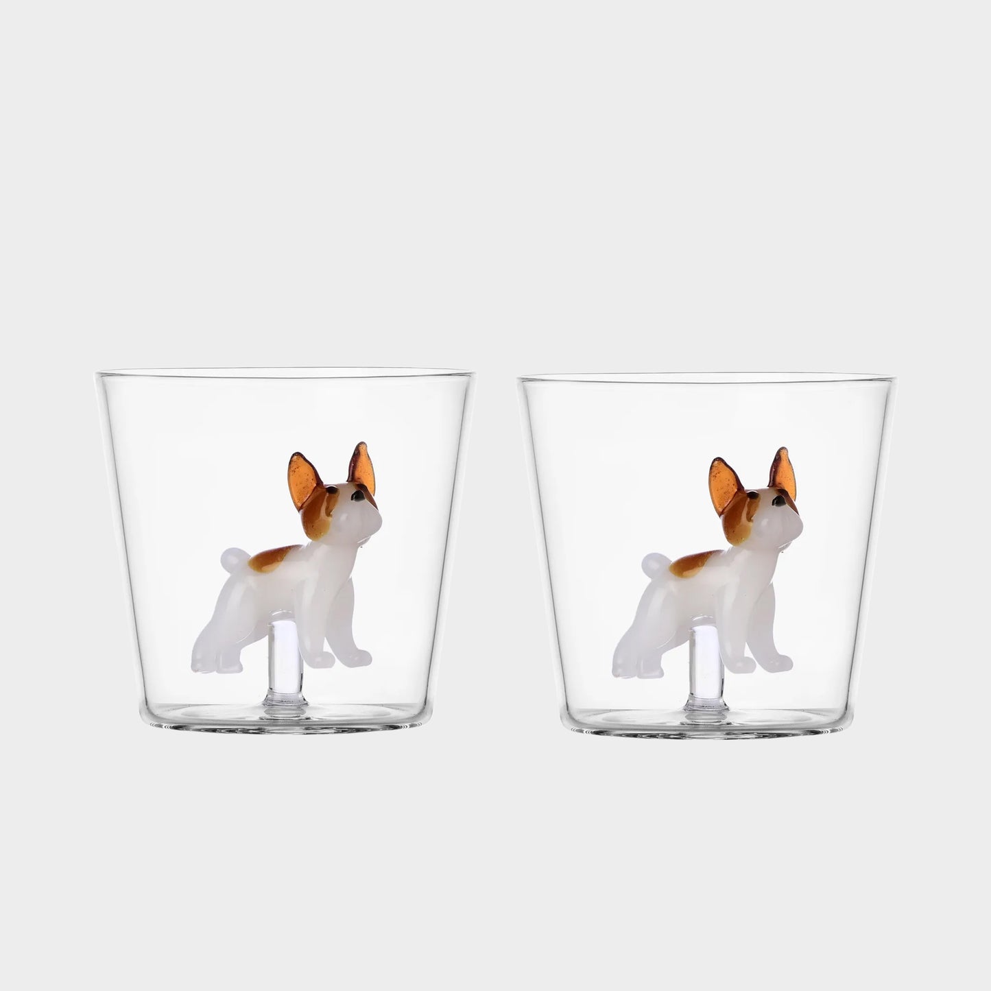 Italian Dog Glass Tumbler Set