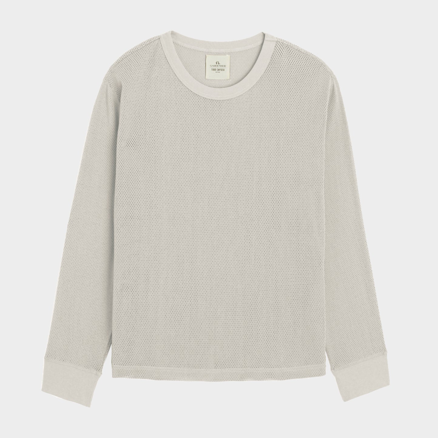 Todd Snyder x Gardenheir Cotton Mesh long Sleeve Shirt in Alabaster