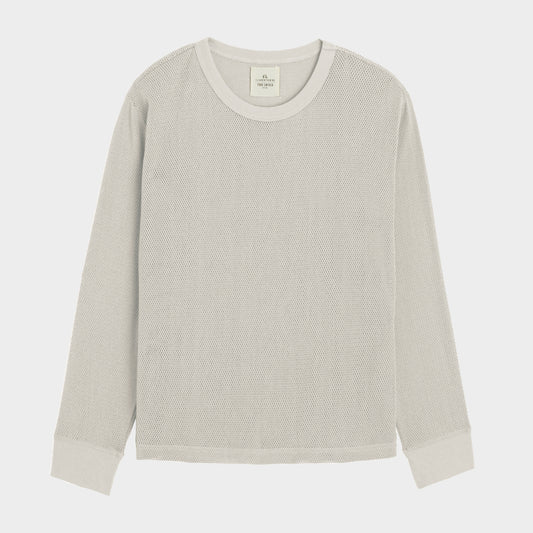 Todd Snyder x Gardenheir Cotton Mesh long Sleeve Shirt in Alabaster