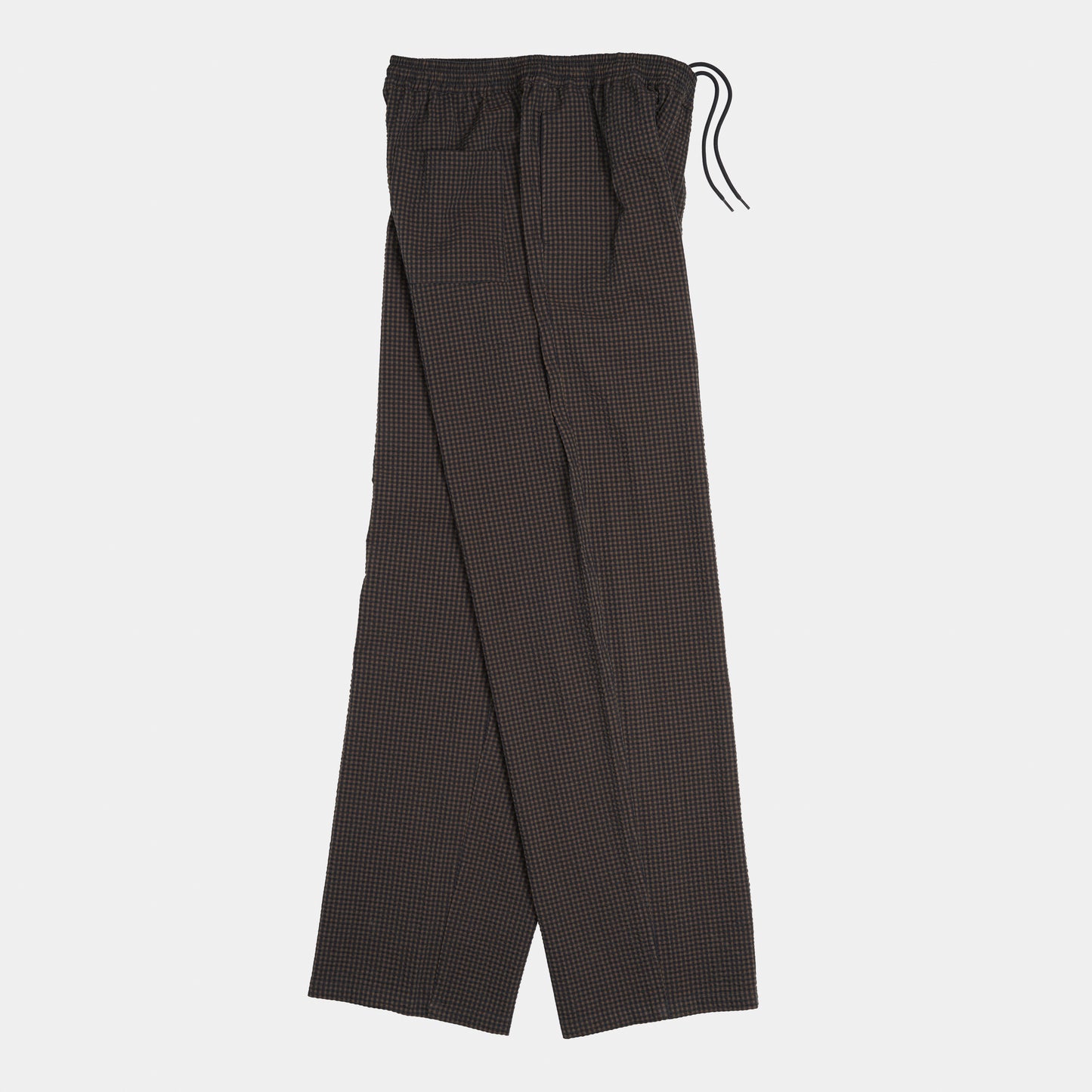 Gingham Seersucker Relaxed Pant in Brown Field Check