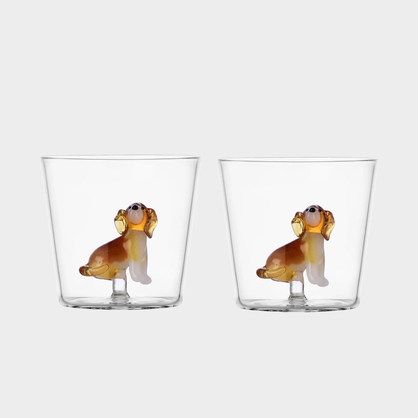 Italian Dog Glass Tumbler Set