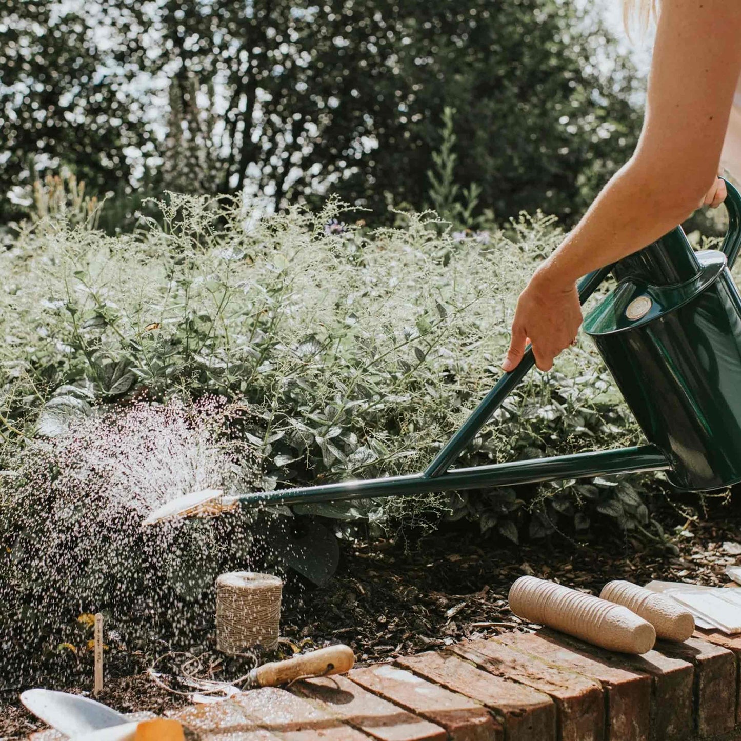 Haws England 2 Gallon Long Reach Watering Can in Green- Professional Series