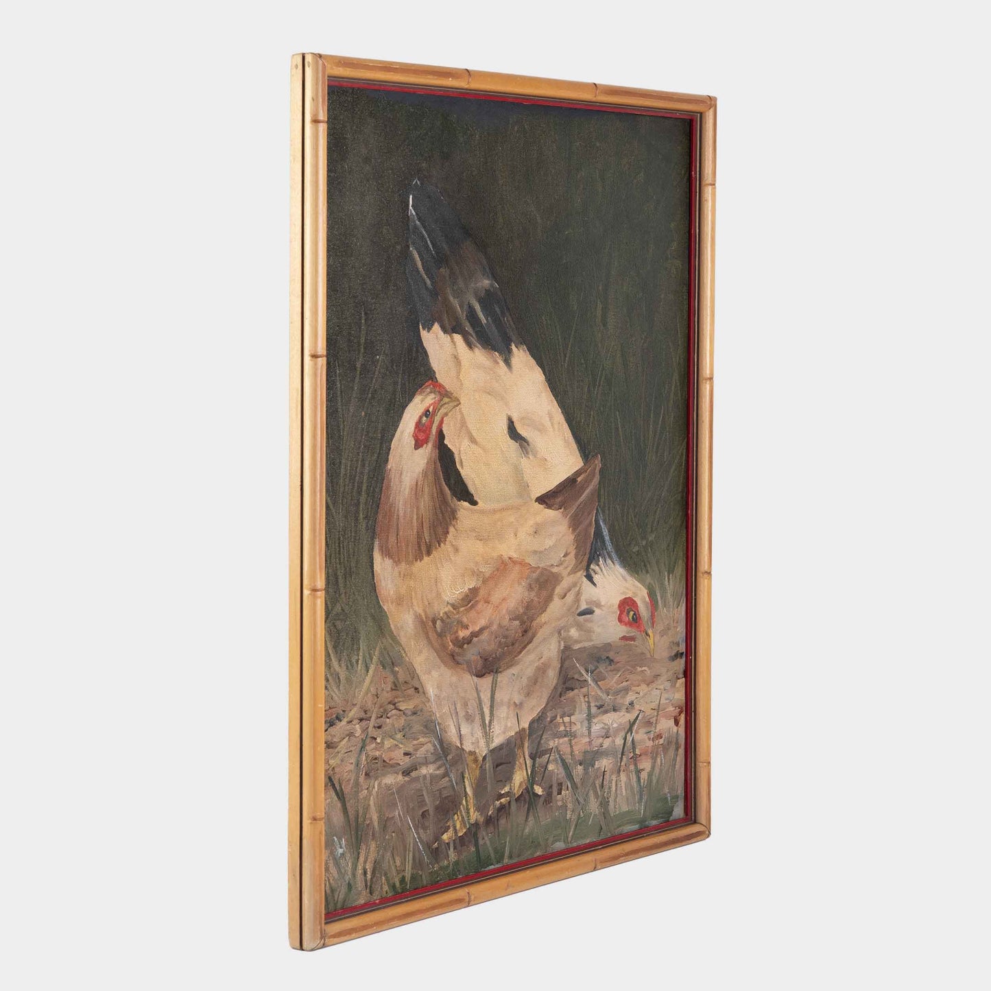 Vintage Painting of Chickens