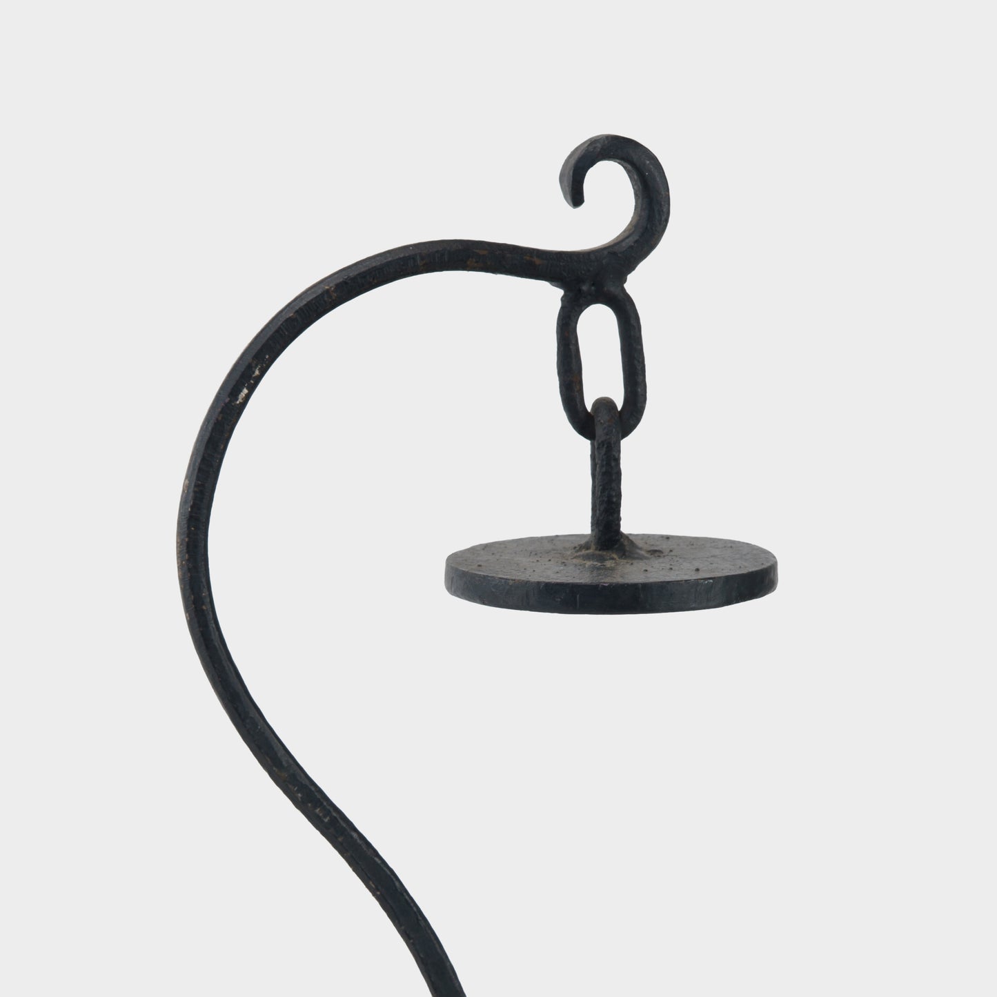 Antique Wrought Iron Candle Holder with Heat Shield