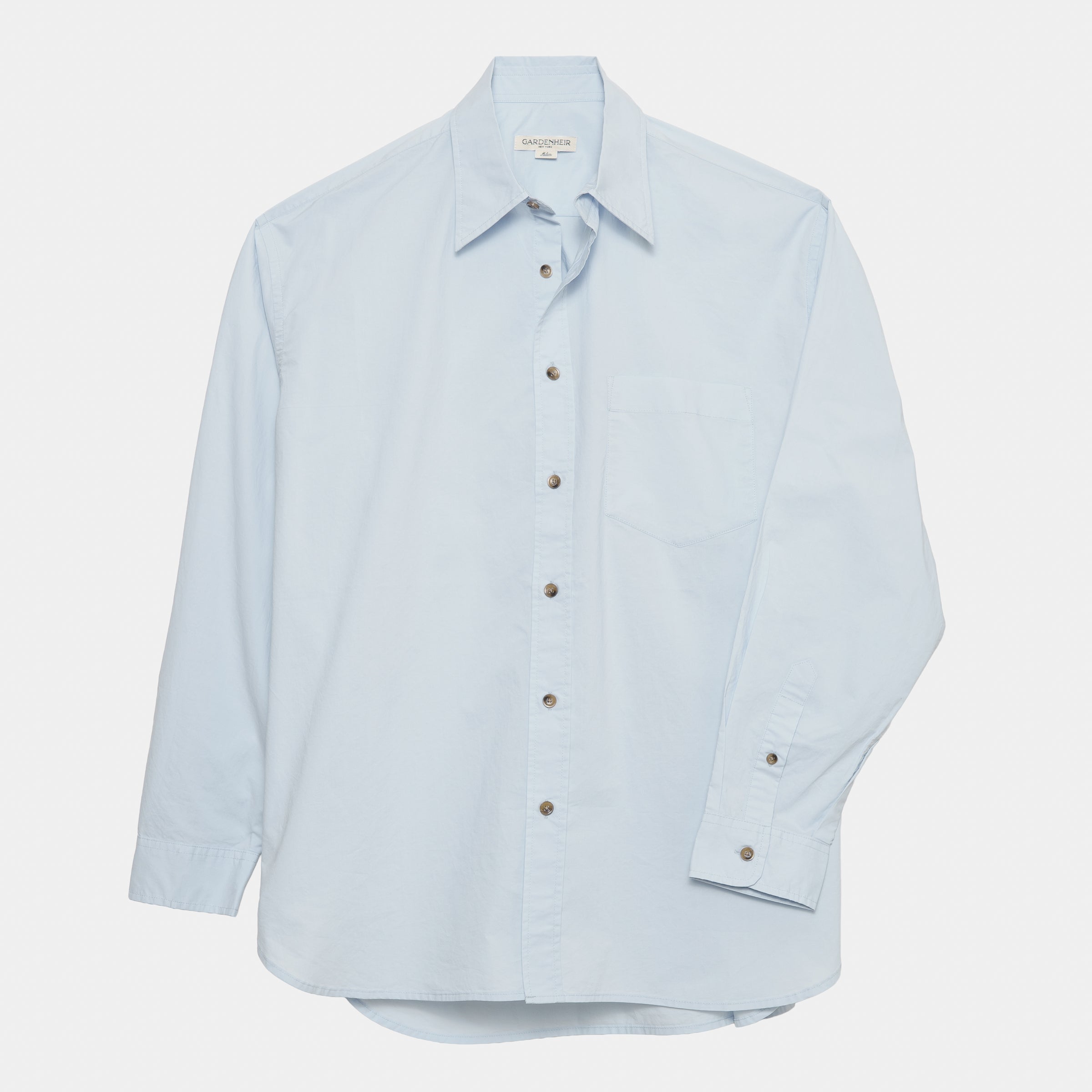 Japanese Typewriter Cotton Gardening Chemise in Oxford Blue