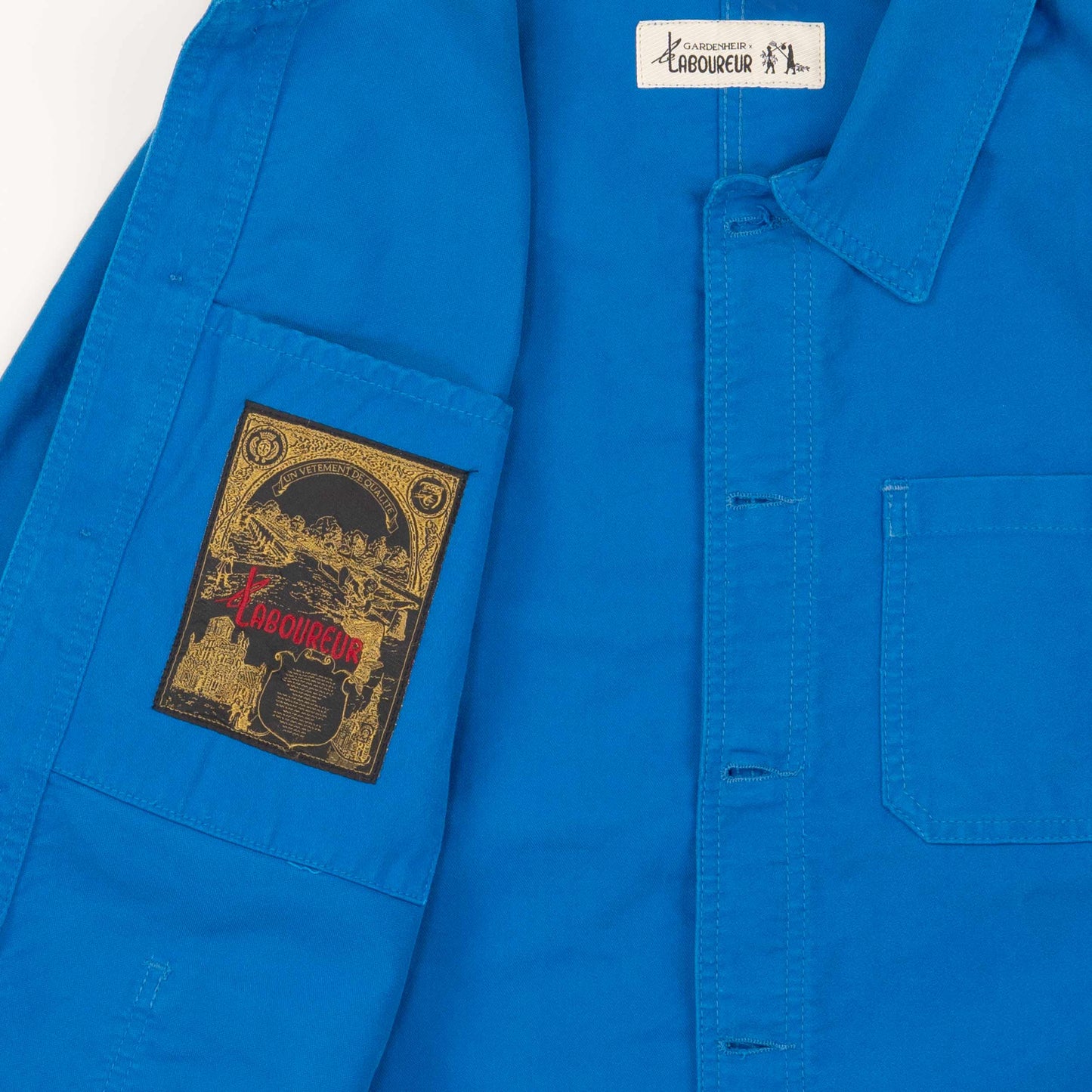 Le Laboureur x Gardenheir French Cotton Moleskin Work Jacket in Stonewashed Azur