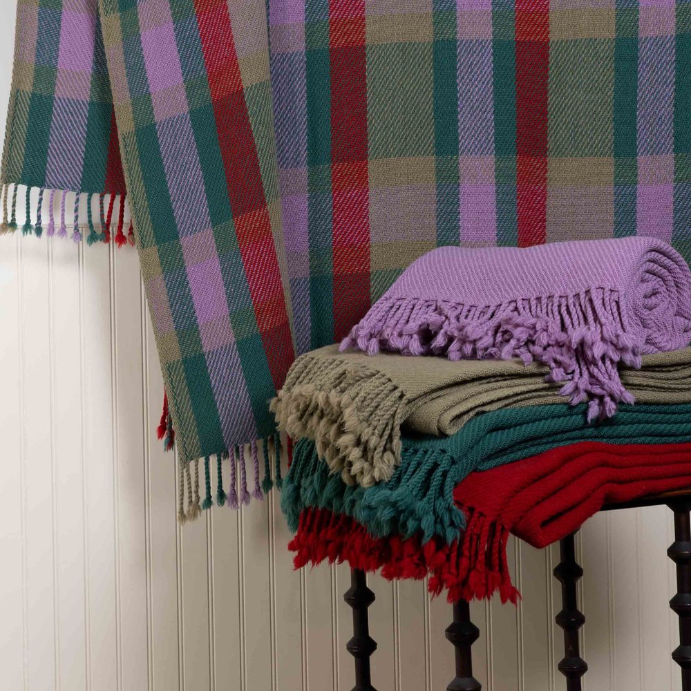 Merino Wool Blanket in Olive