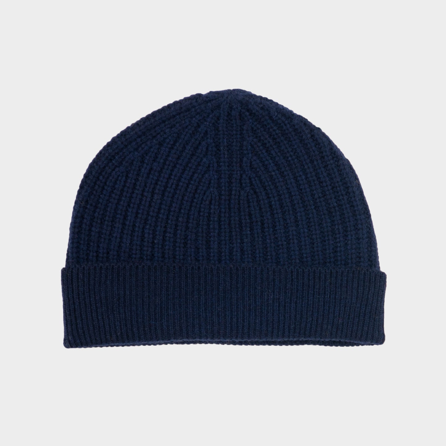 Himalayan Cashmere Fisherman Ribbed Beanie - Marine Palette