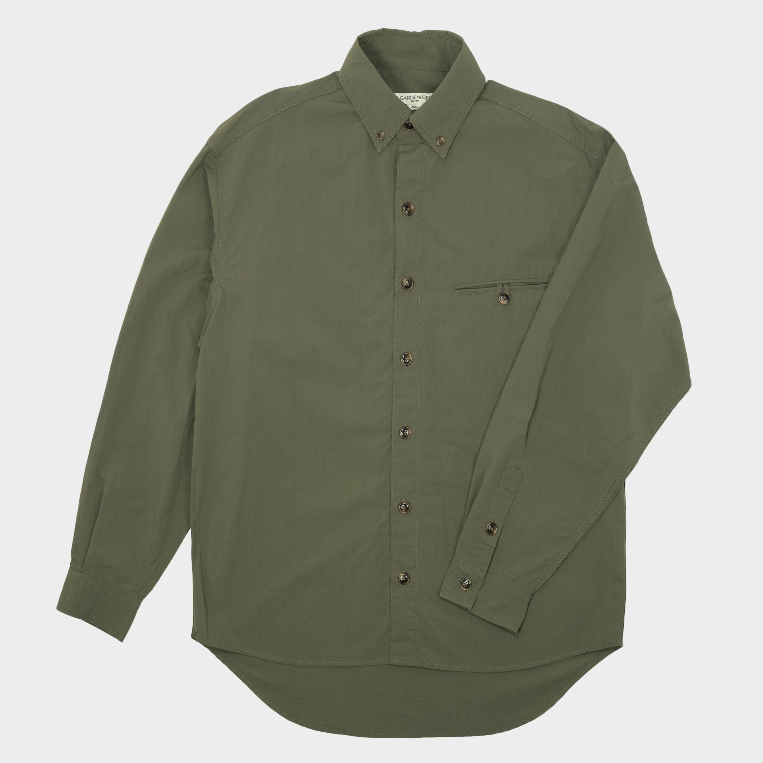 COMOLI 17AW OD プルオーバーシャツ OLIVE 3 COMOLI オープンカラーシャツ