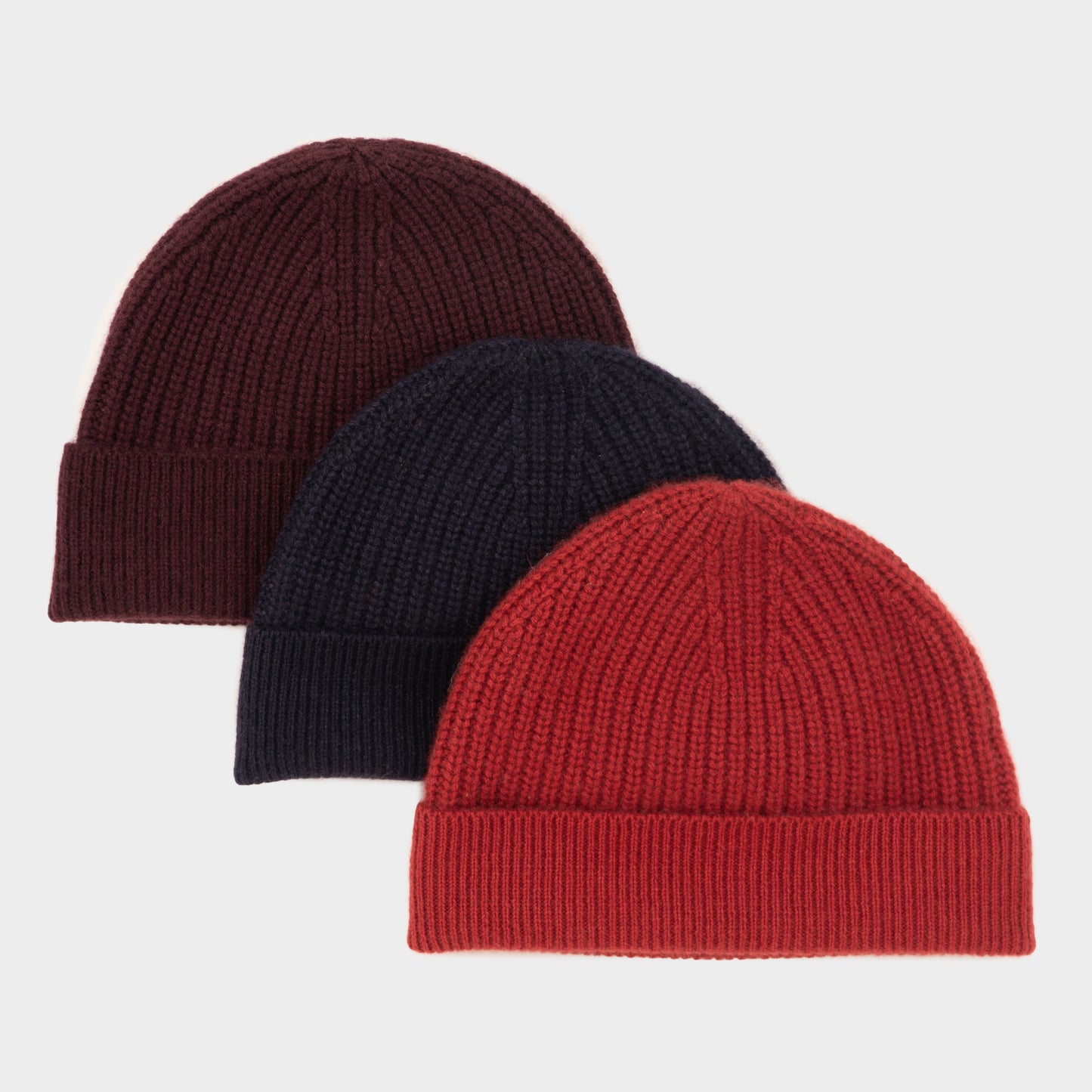 Himalayan Cashmere Fisherman Ribbed Beanie - Orchard Palette