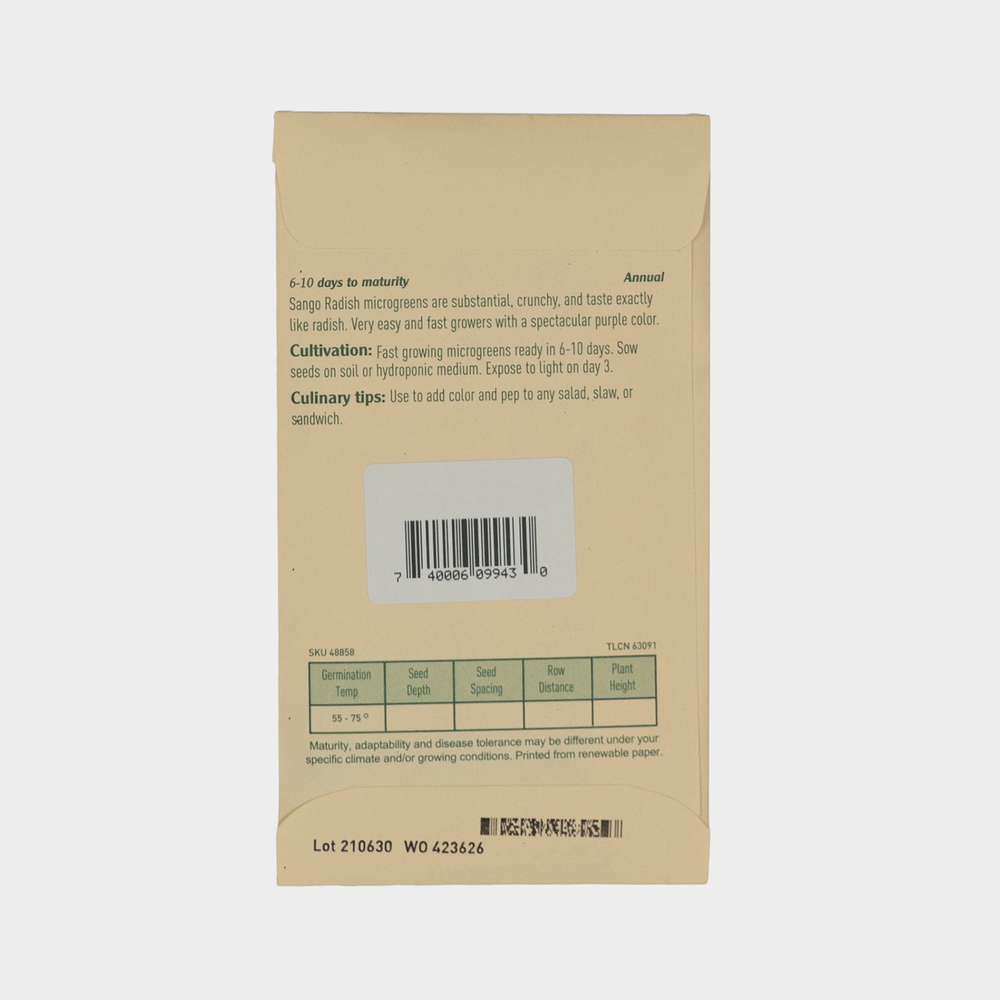 Kitazawa Radish Sango Purple Microgreen Seeds