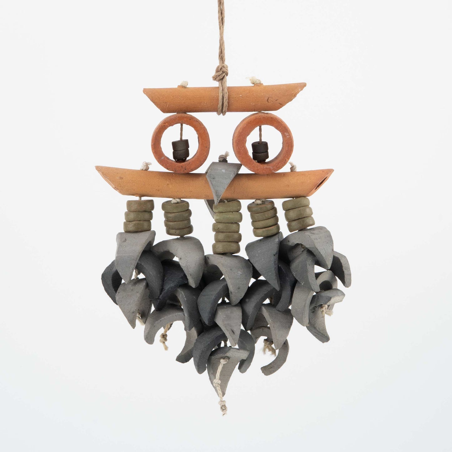Vintage Small Ceramic Owl Sculpture/Windchime