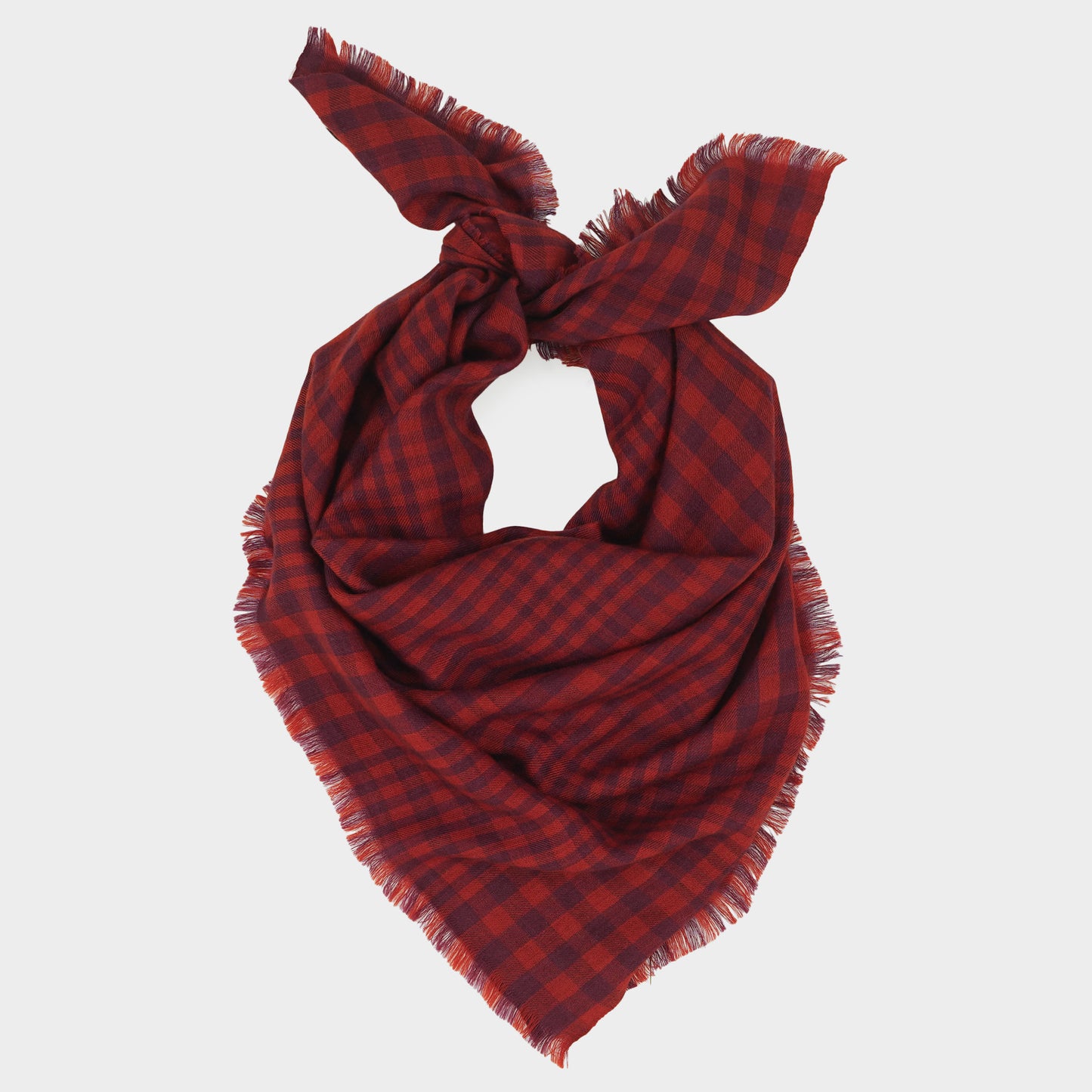 Himalayan Cashmere Hand Spun Oversized Kerchief Scarf in Plaid