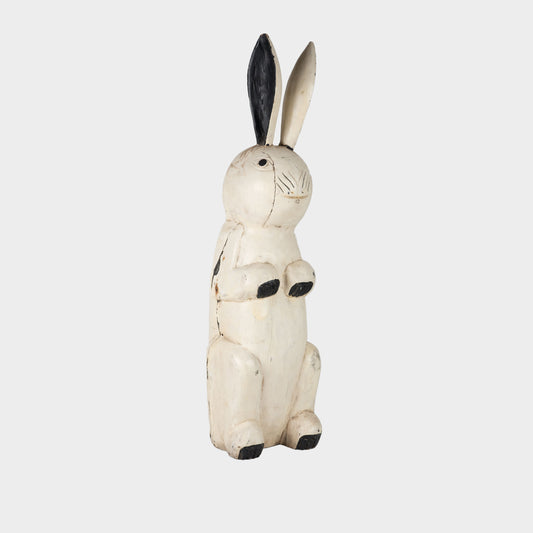 Antique Large Carved Wood Rabbit #1, Japan