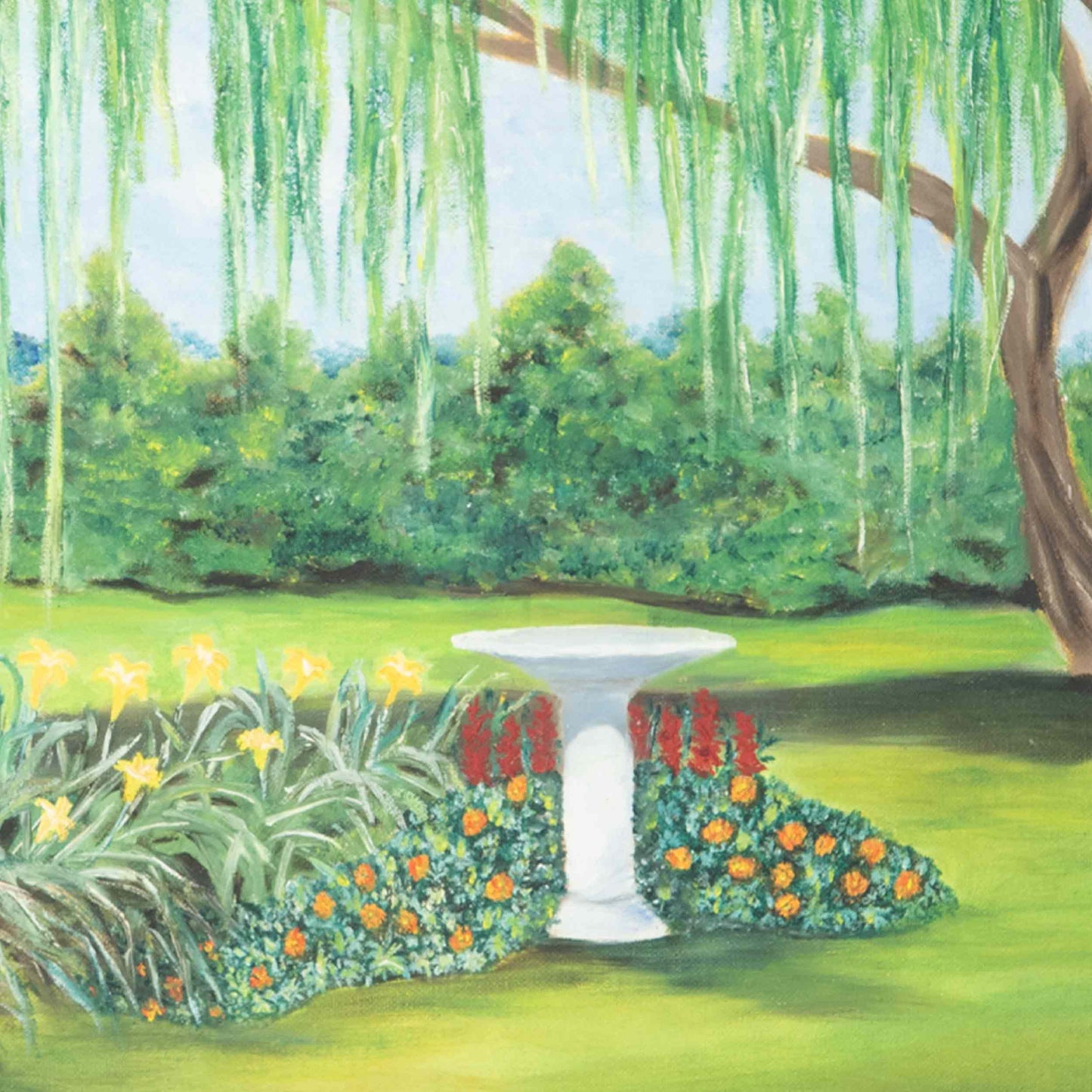 Vintage "Rock Hill" Garden Painting, South Carolina