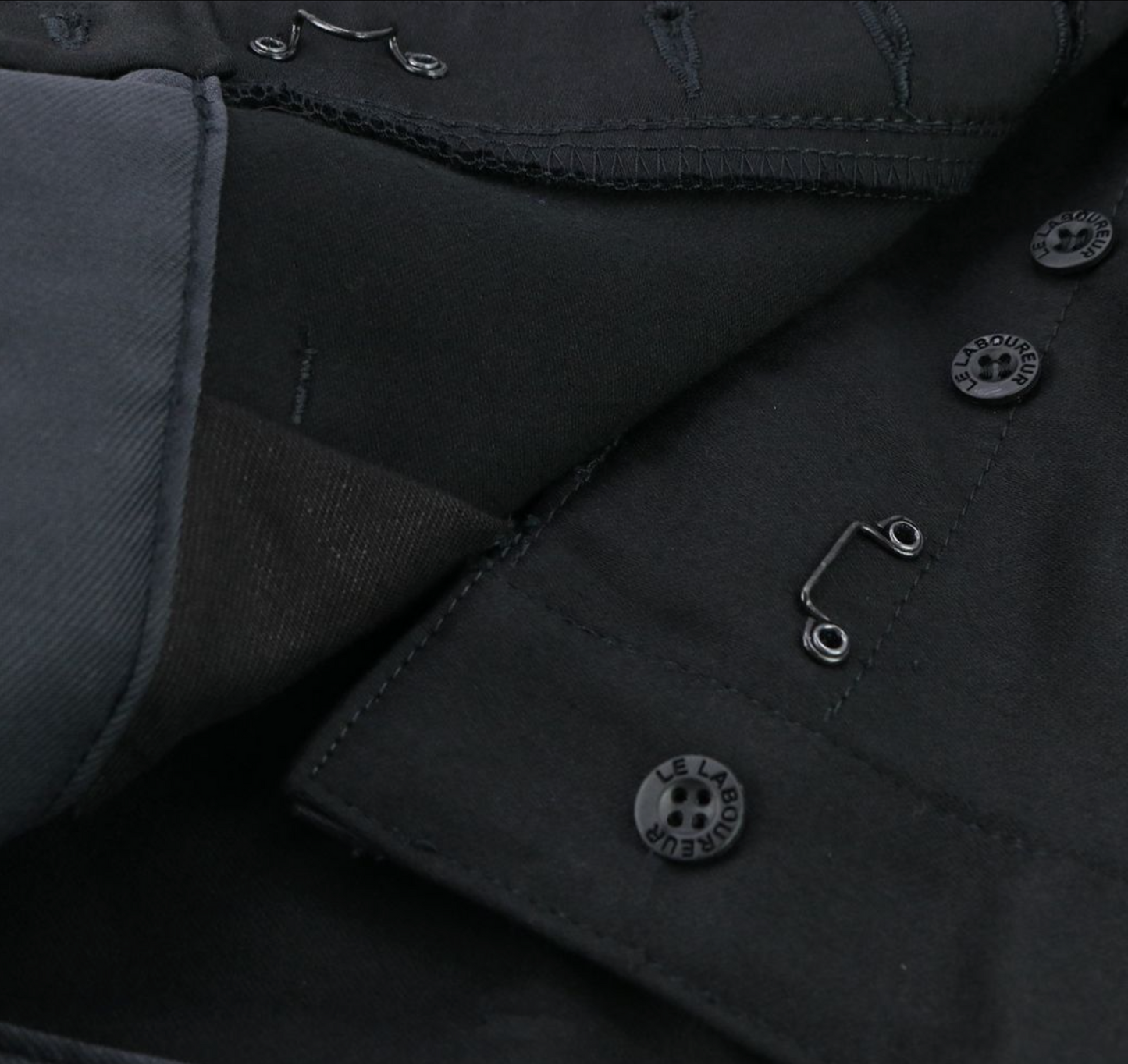 Le Laboureur French Cotton Moleskin Classic Farm Pant in Black