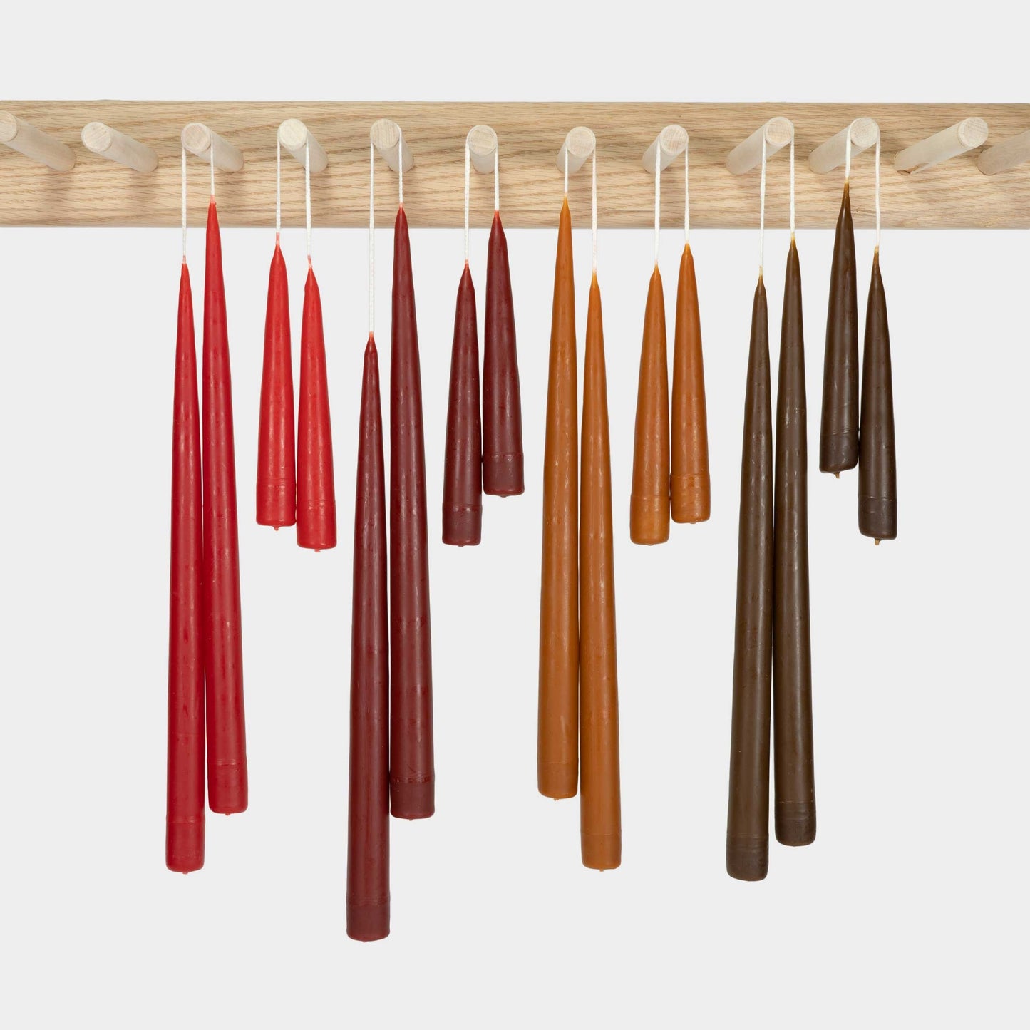 Hand Dipped Taper Candles in Earthtone Palette