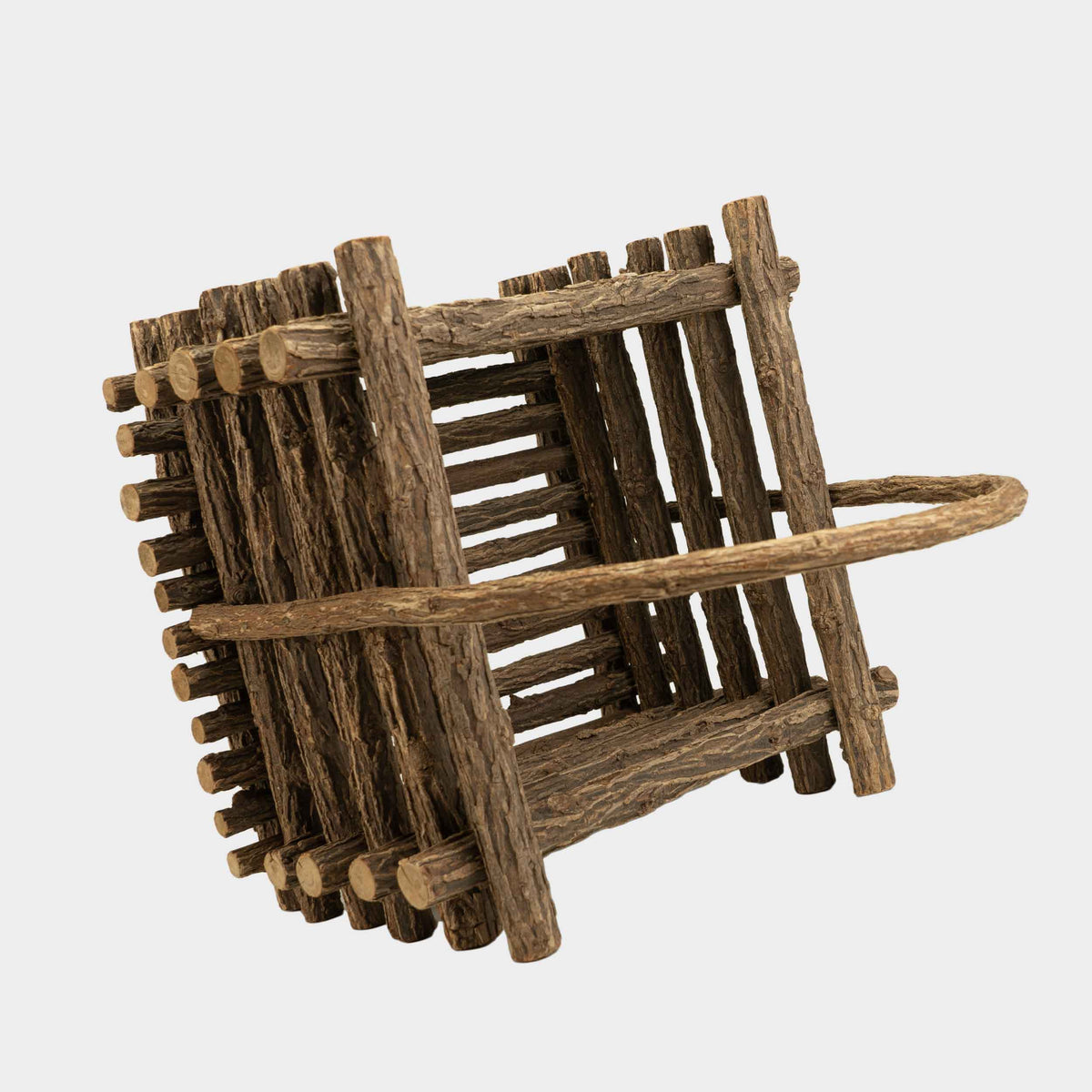 Vintage Twig Basket with Handle