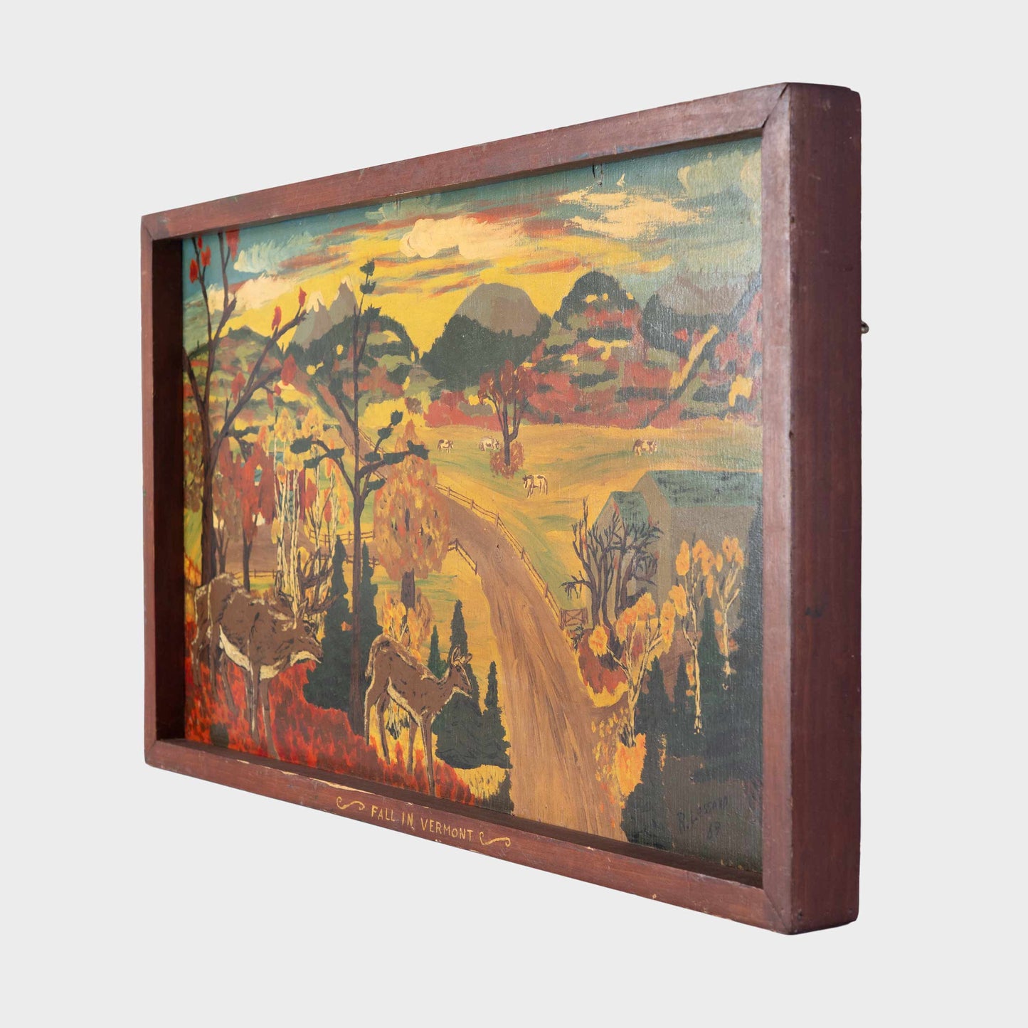 Vintage Vermont Scene Painting, 1969