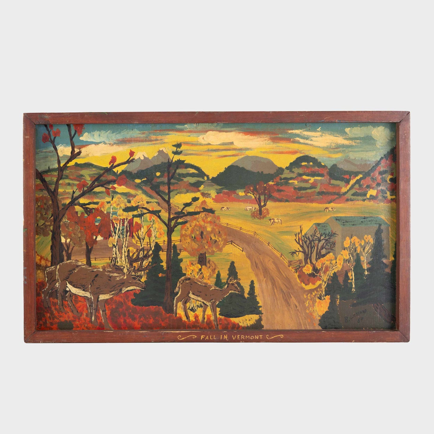 Vintage Vermont Scene Painting, 1969