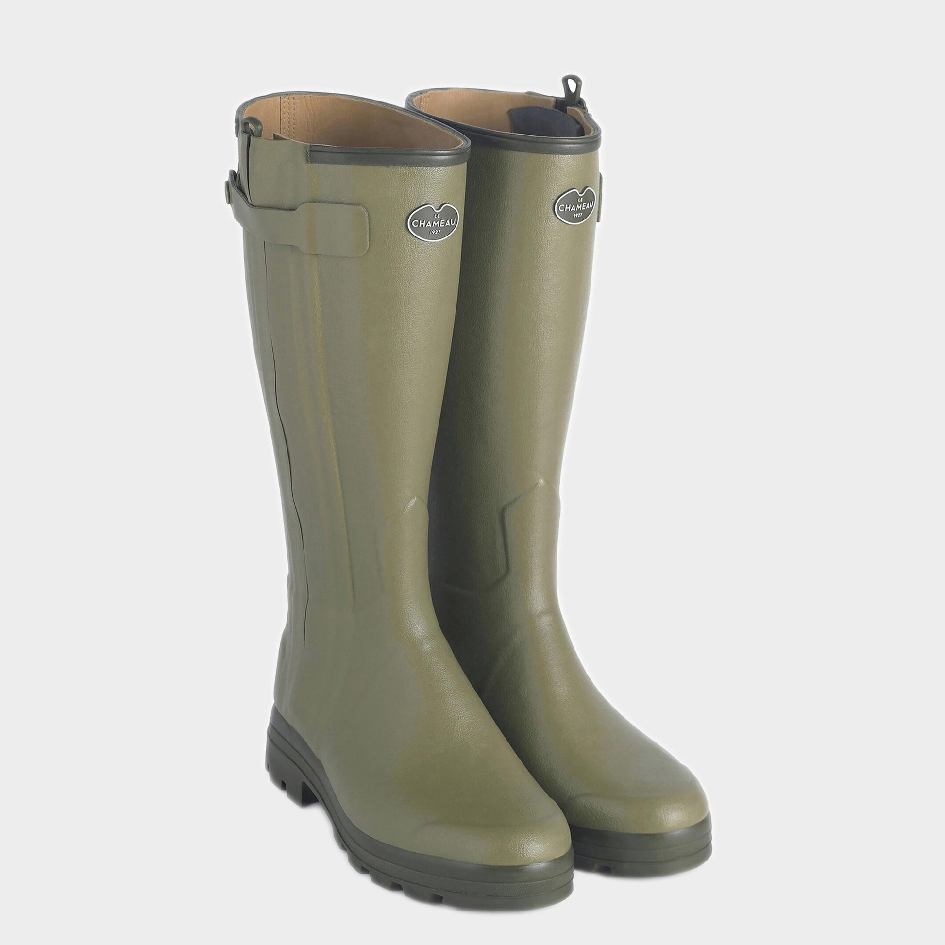 Le Chameau WOMEN'S CHASSEUR LEATHER LINED BOOT in Vert Vierzon