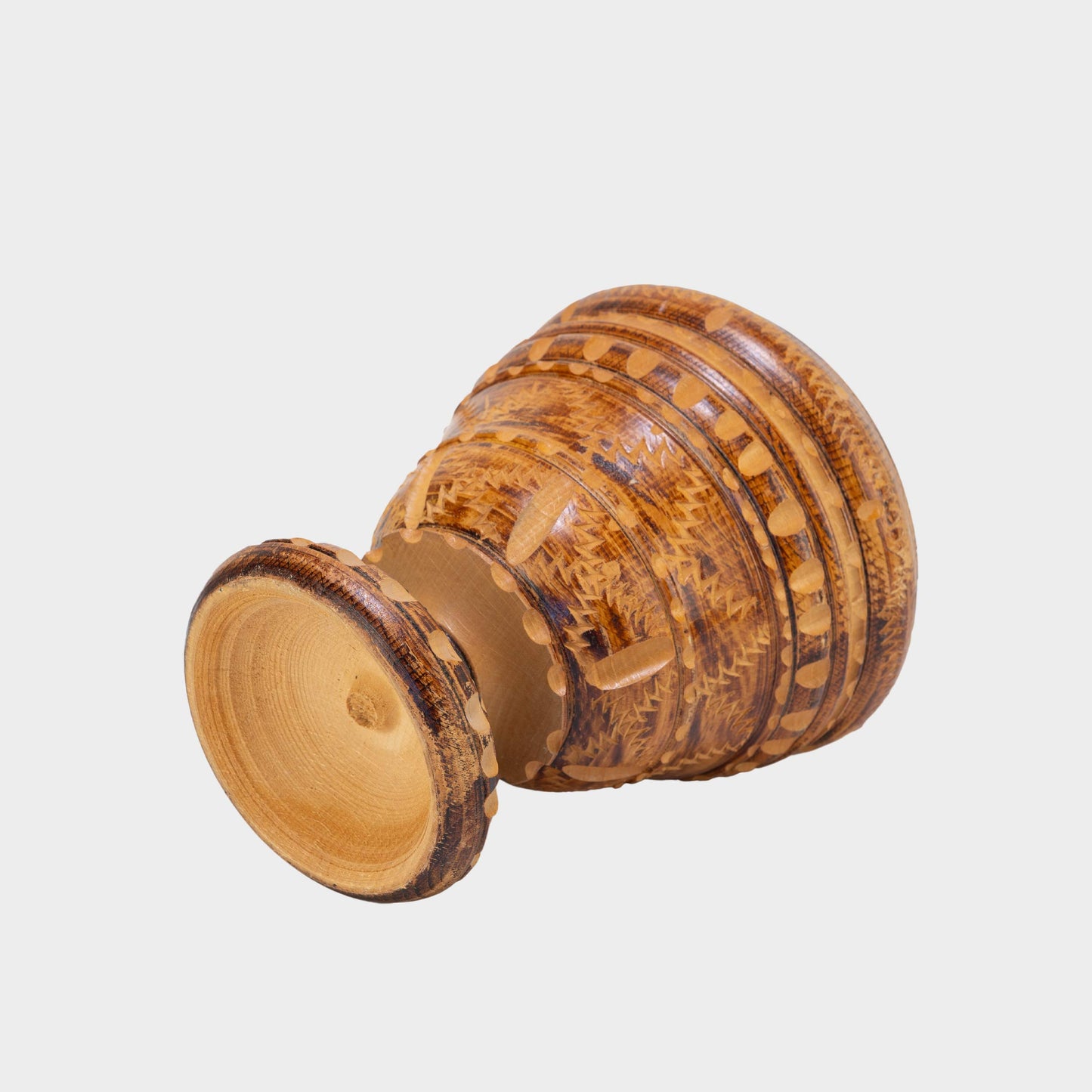 Vintage Hand Carved Wood Vase