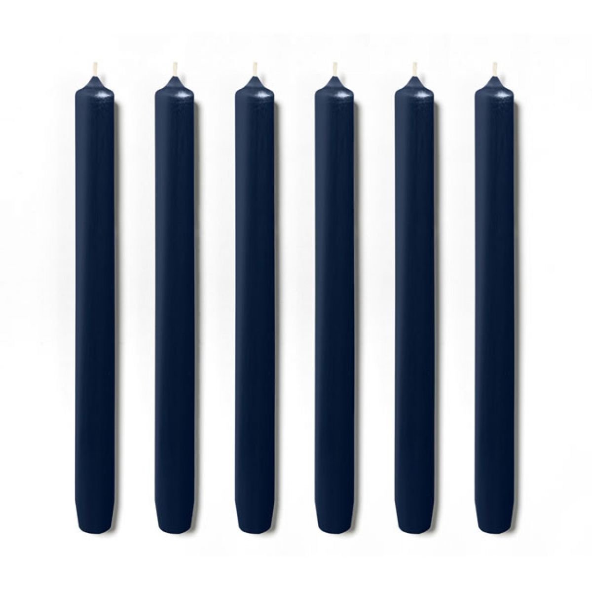 Set of 6 Trudon 8" Madeleine Taper Candles in Navy Blue