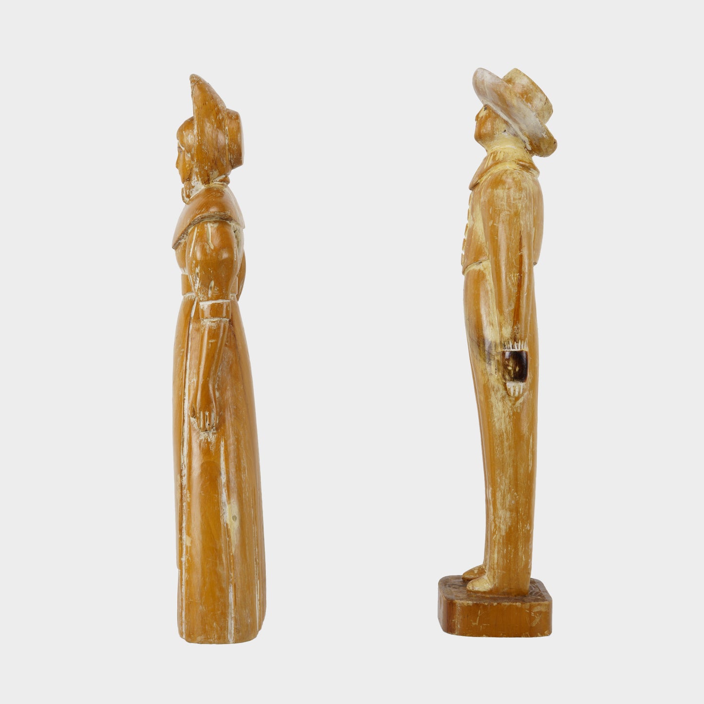 Vintage Tall Carved Folk Figures