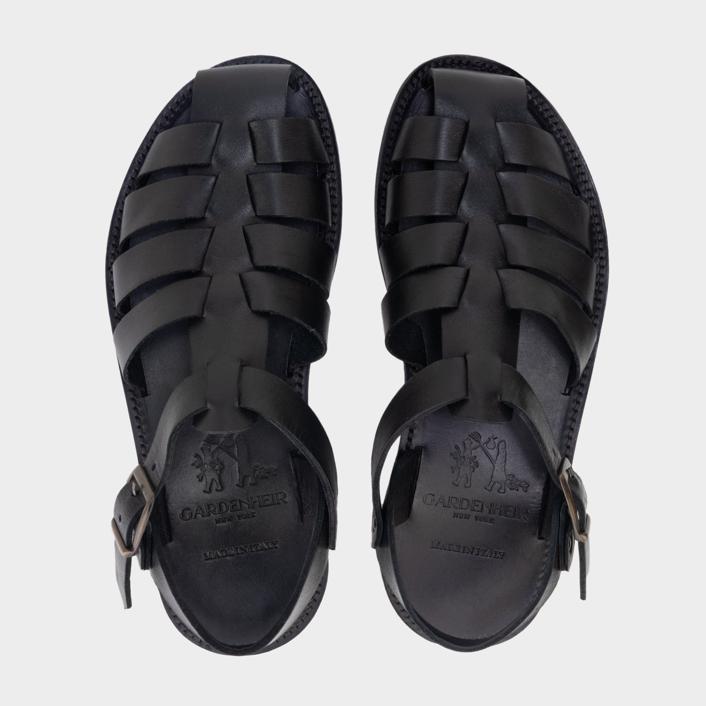 Calfskin Leather Fisherman Sandals in Black