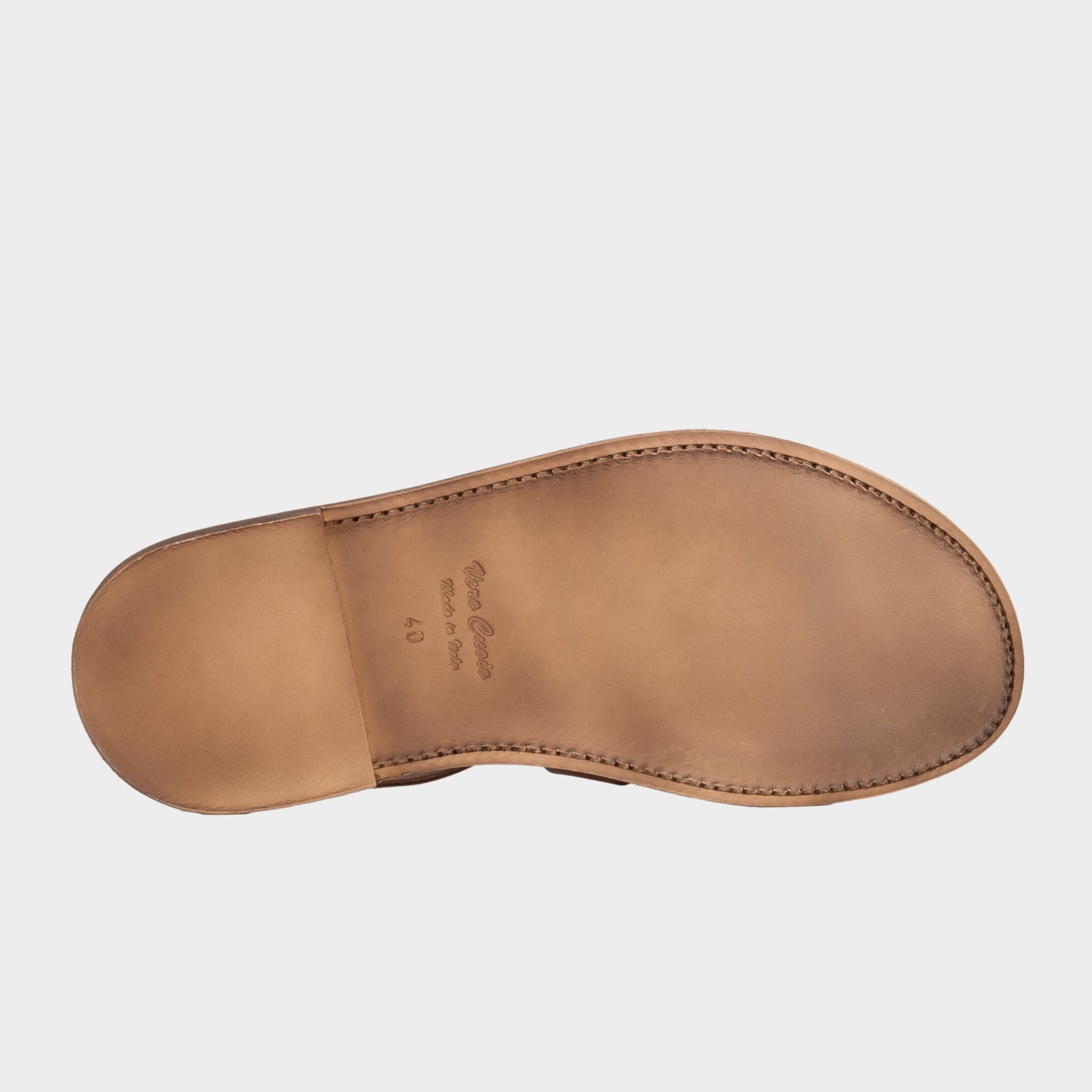 Calfskin Leather Fisherman Sandals in Cognac
