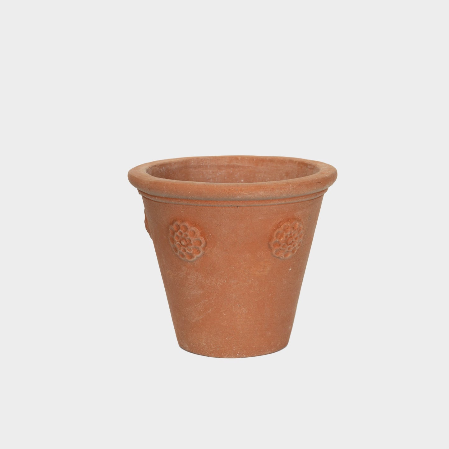 Italian Terra Cotta Pots with Floral Motif