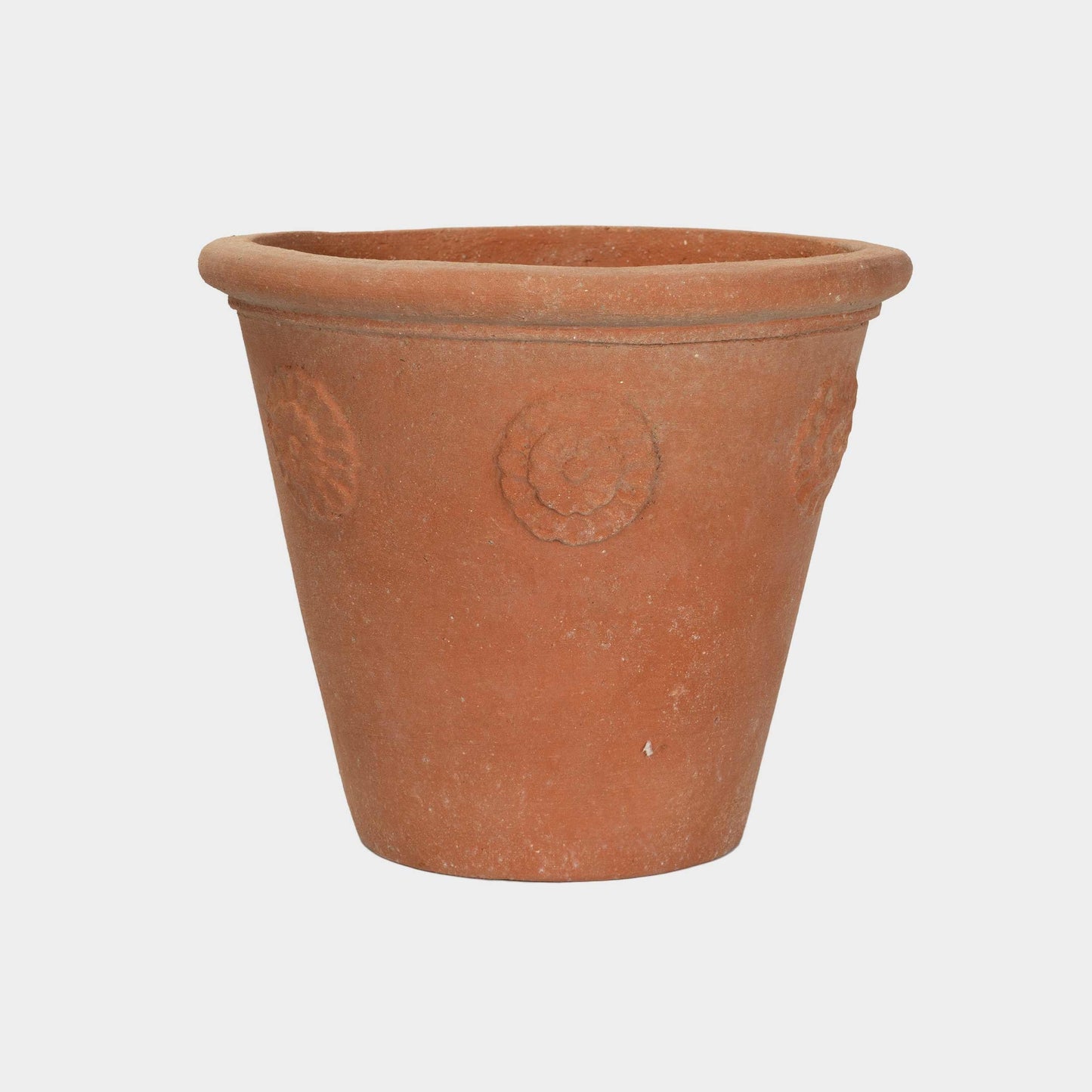 Italian Terra Cotta Pots with Floral Motif