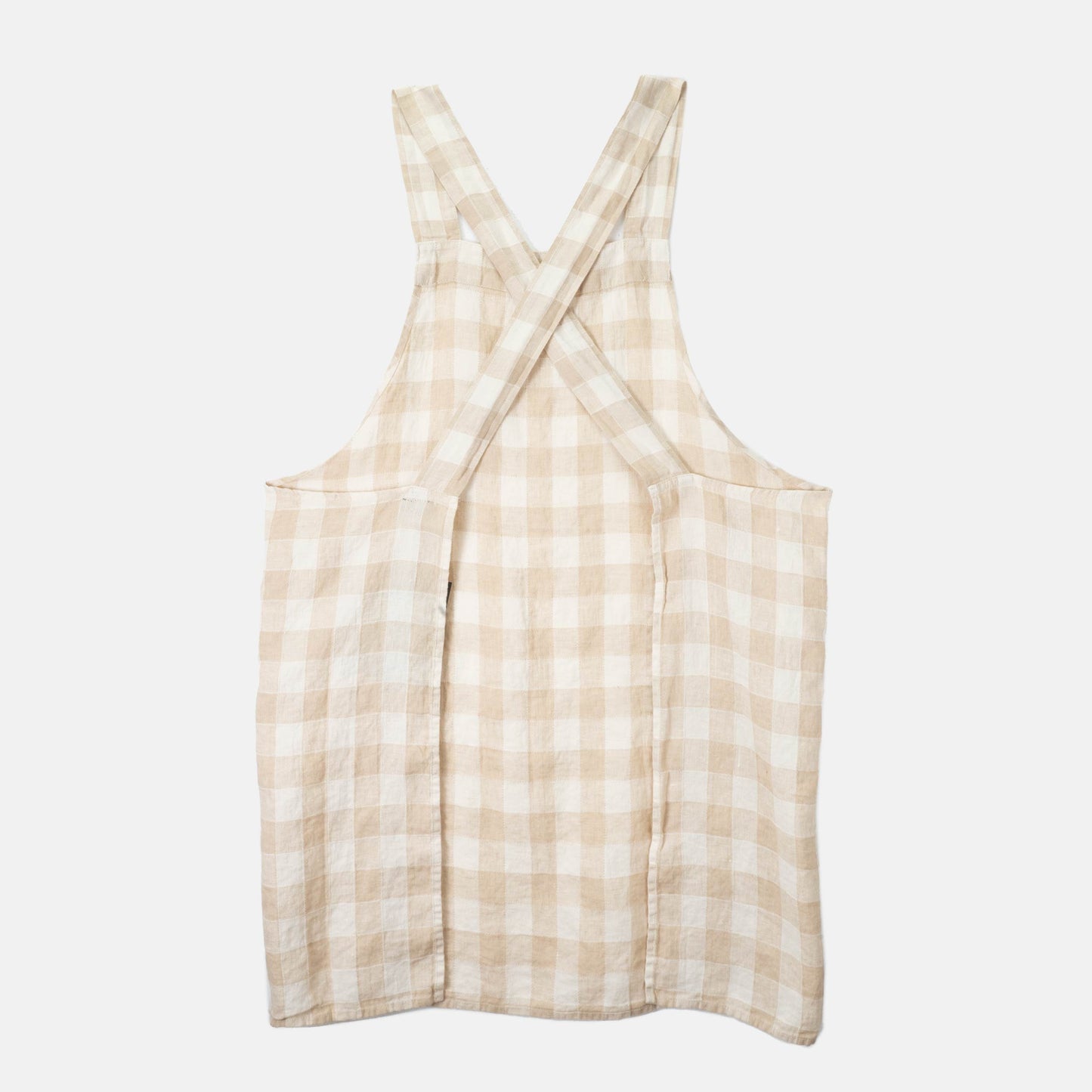 French Linen Apron in Ivory/ Cream Gingham