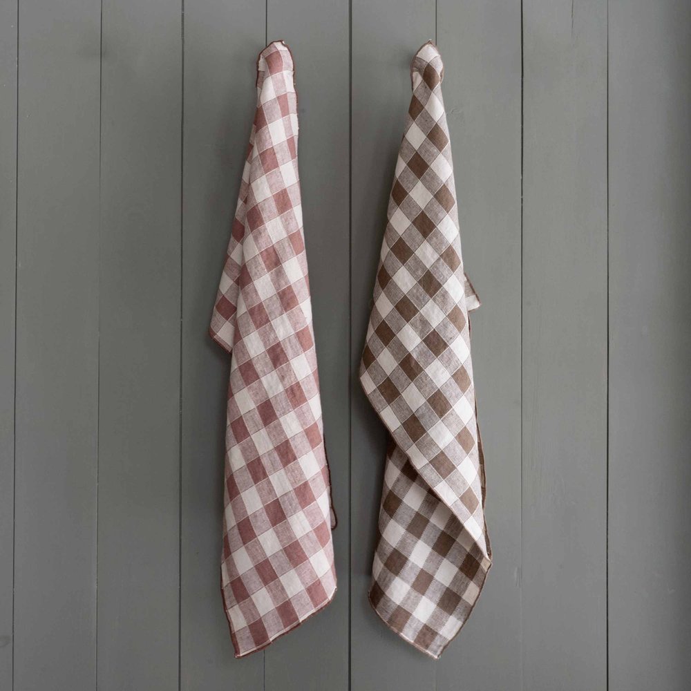 French Linen Kitchen Towel in Gingham