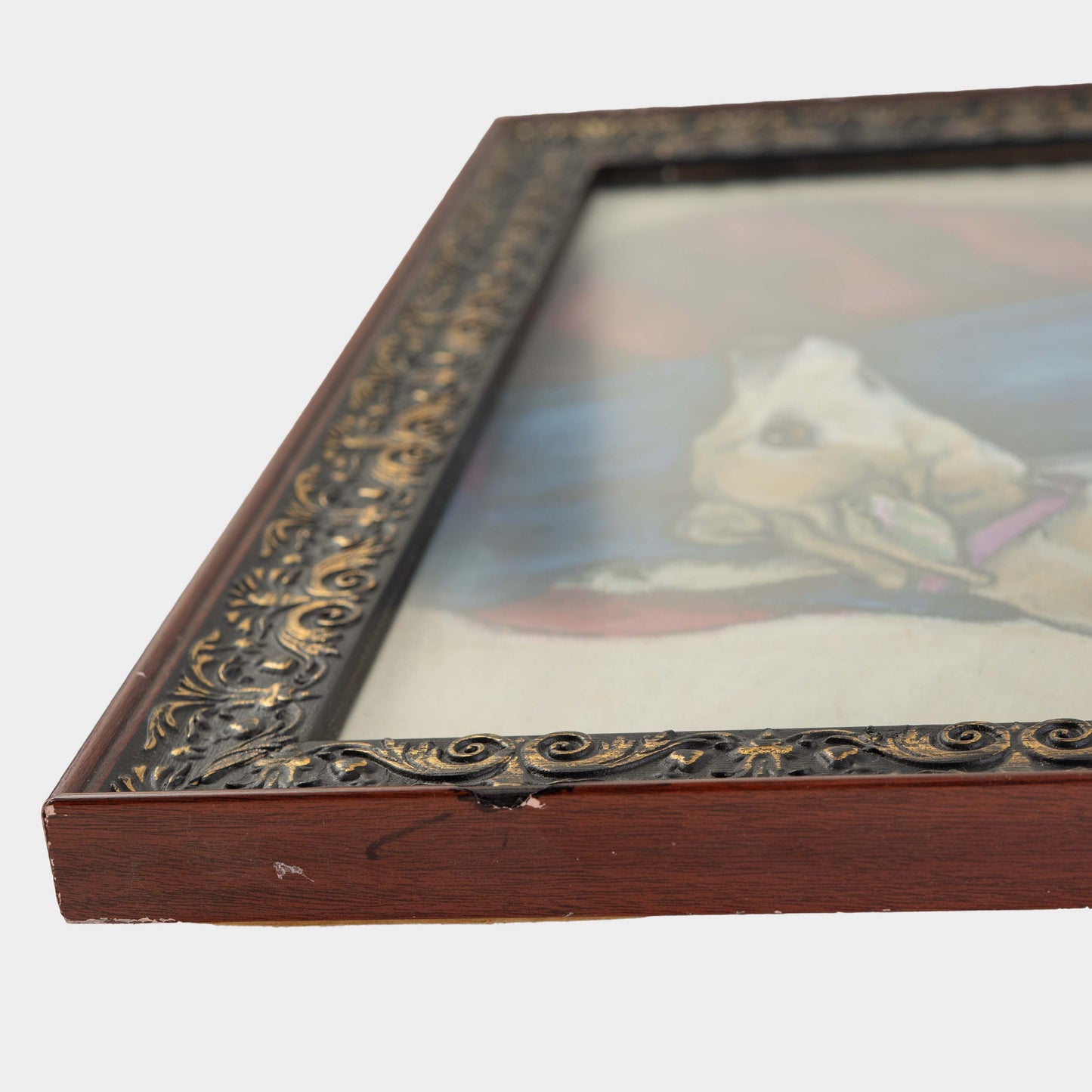 Vintage Greyhound Pastel Drawing, New York