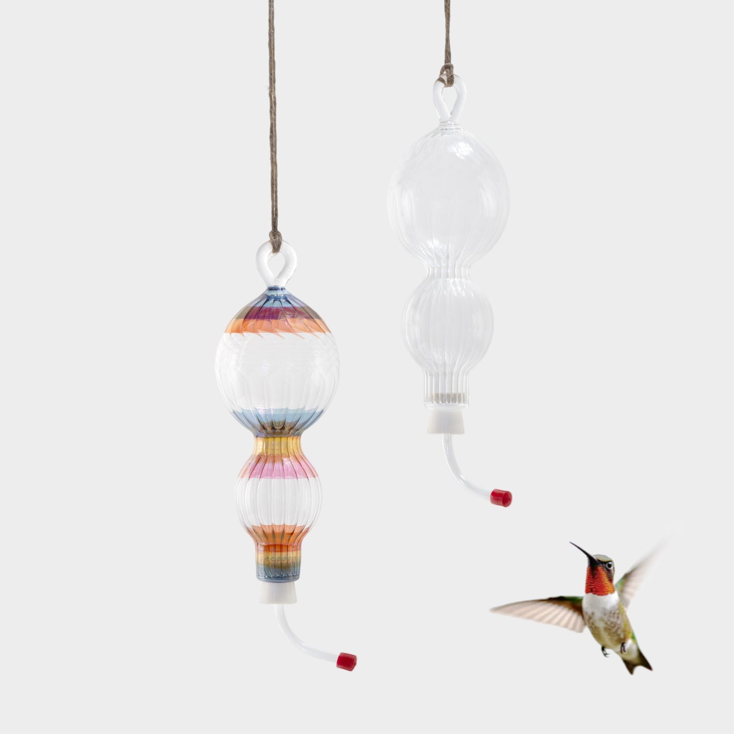 Blown Glass Hummingbird Feeder